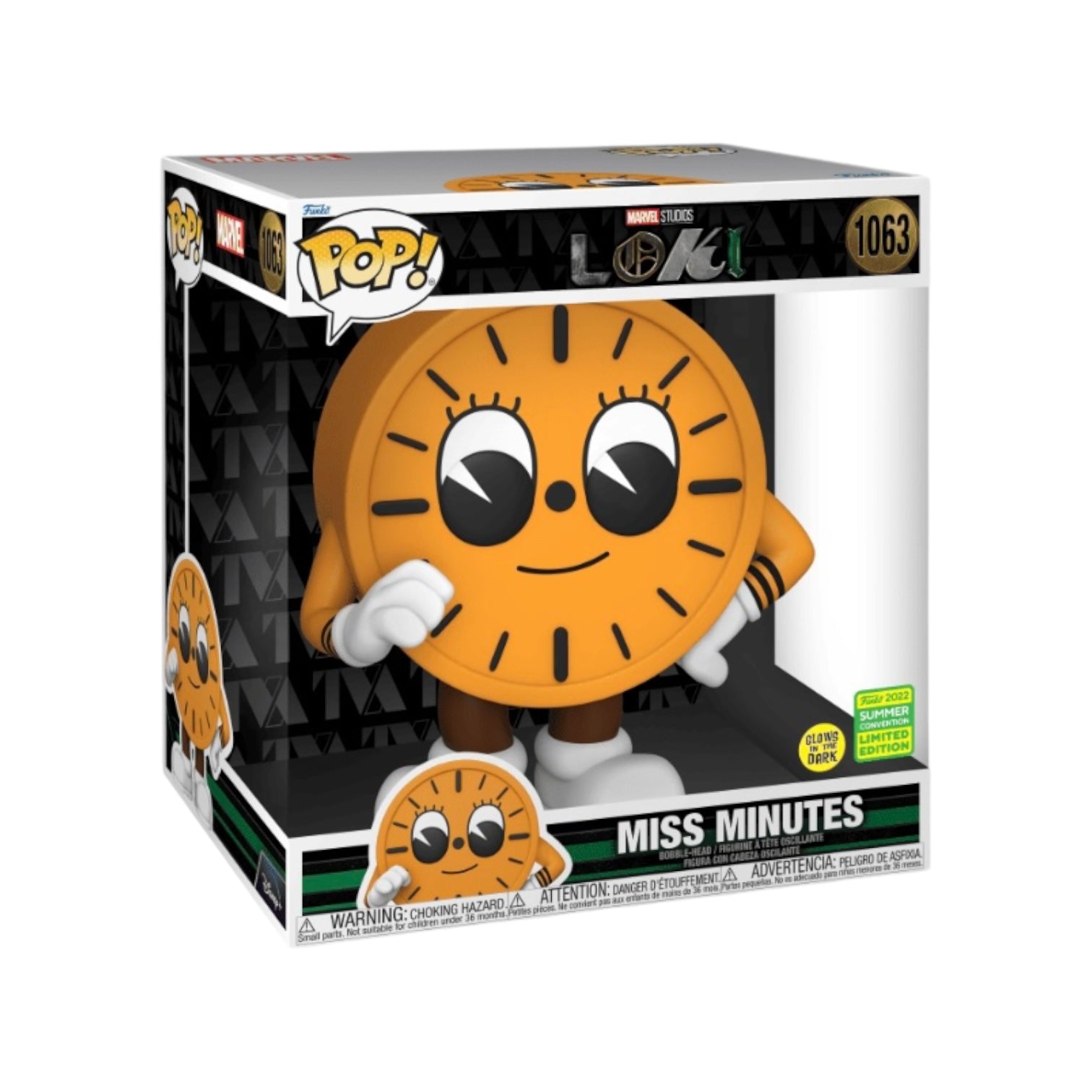 Miss Minutes #1063 (Glows in the Dark) 10" Funko Pop! - Loki - SDCC 2022 Shared Exclusive