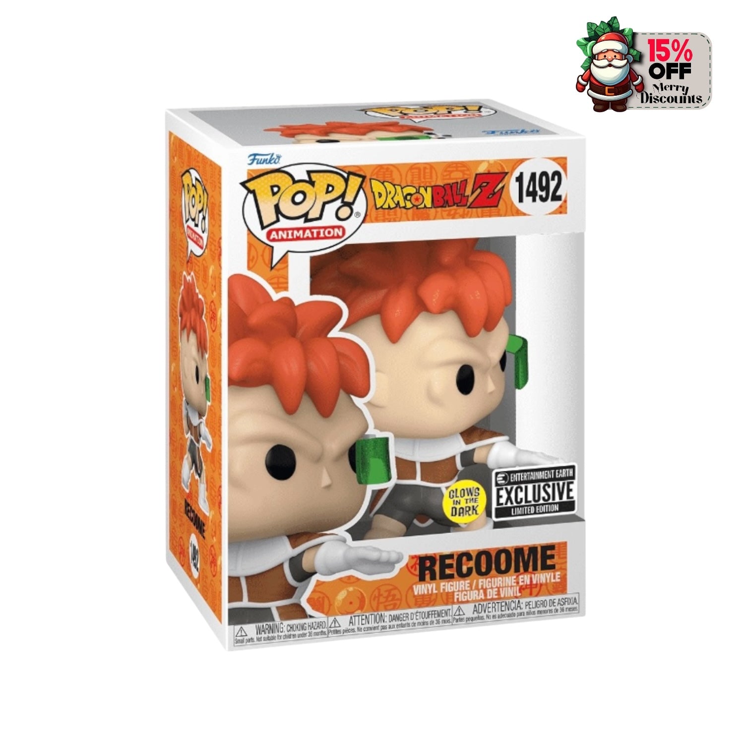 Recoome #1492 (Glows in the Dark) Funko Pop! - Dragon Ball Z - Entertainment Earth Exclusive