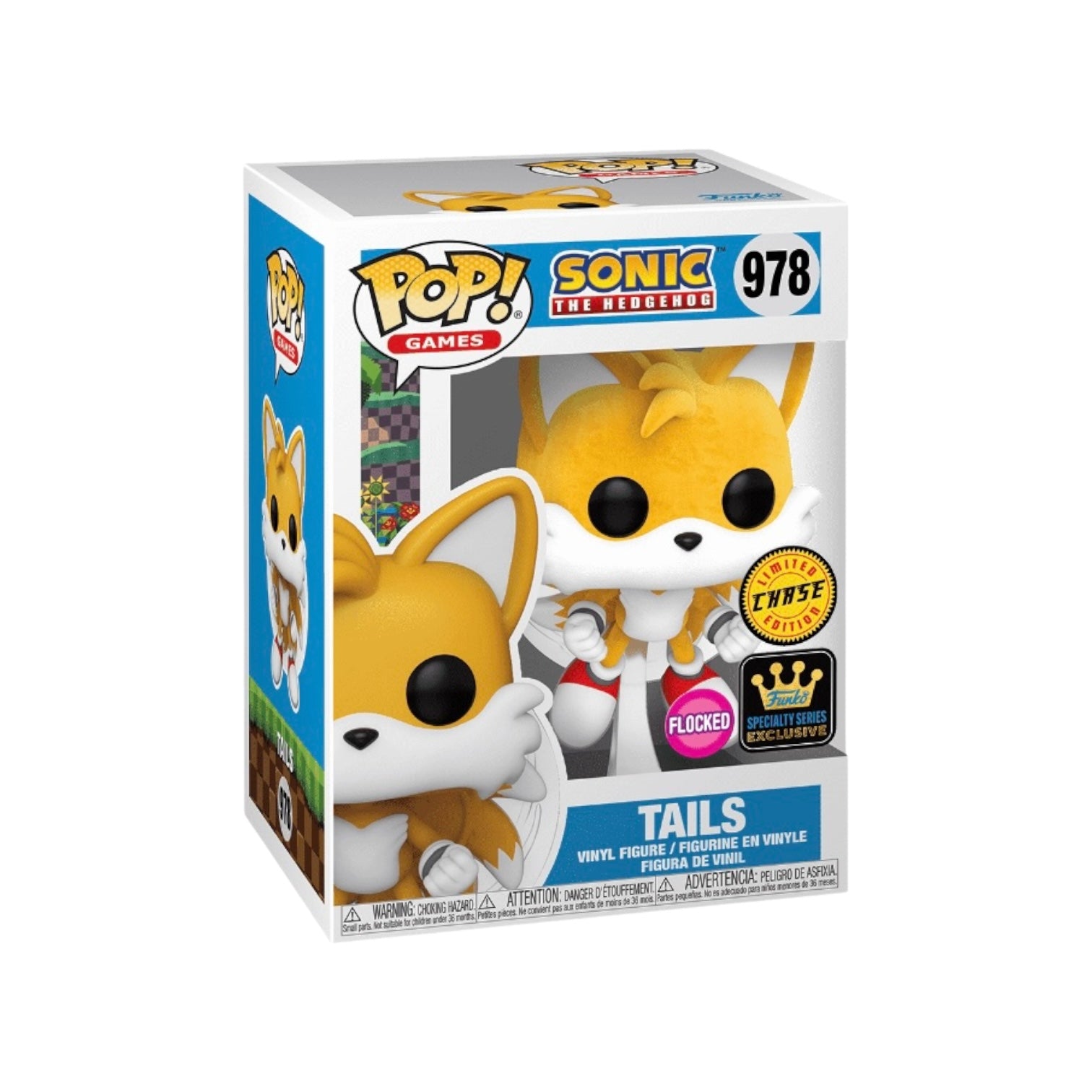 Tails #978 (Flocked Chase) Funko Pop! - Sonic the Hedgehog - Speciality Series