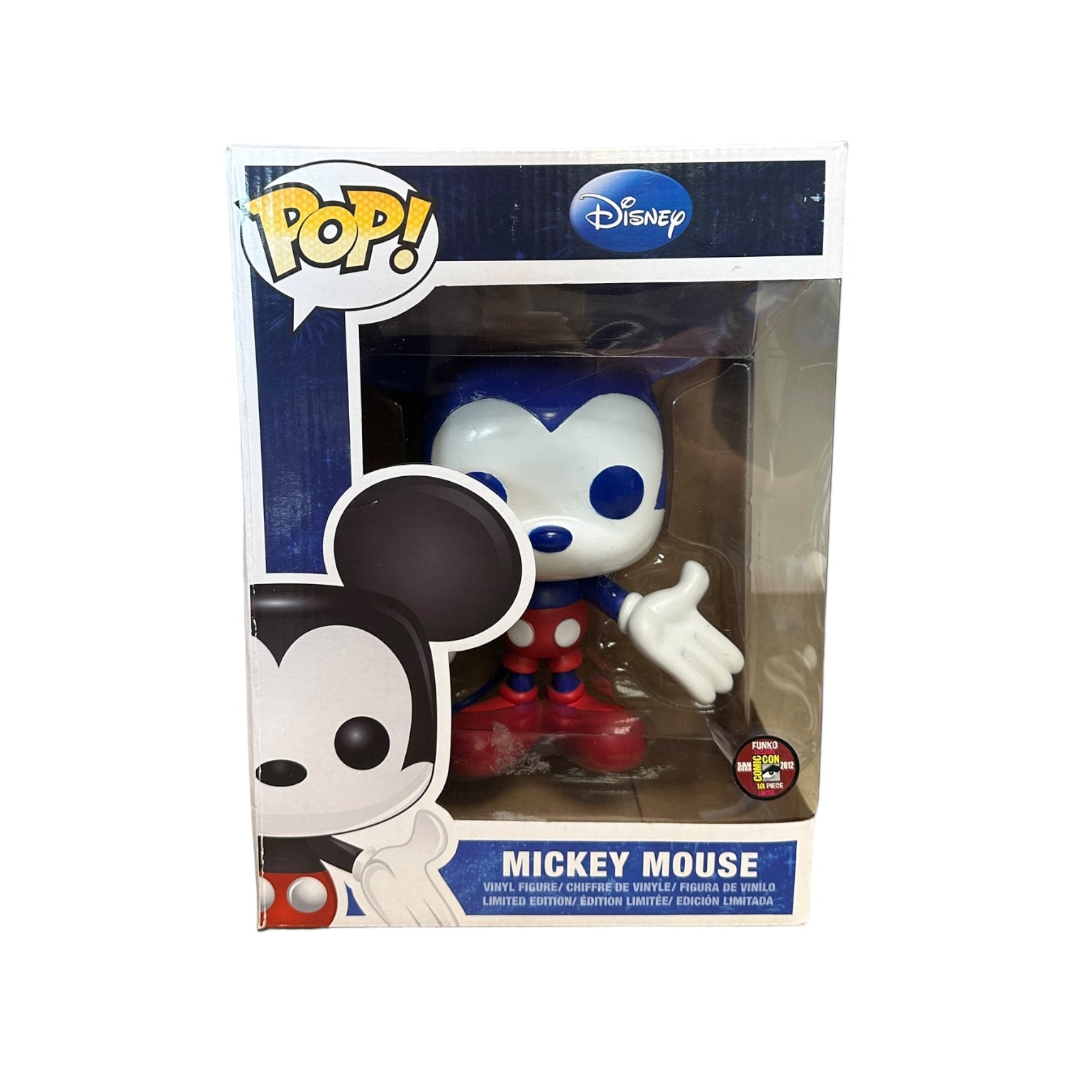Mickey Mouse (Blue & Red) 9" Funko Pop! - Disney - SDCC 2012 Exclusive LE18 Pcs - Condition 5.5/10
