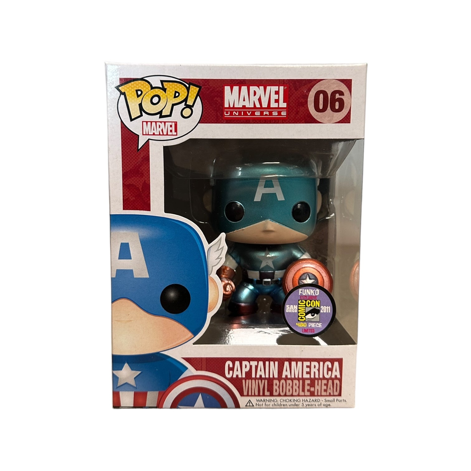 Captain America #06 (Metallic) Funko Pop! - Marvel Universe - SDCC 2011 Exclusive LE480 Pcs - Condition 8.5/10