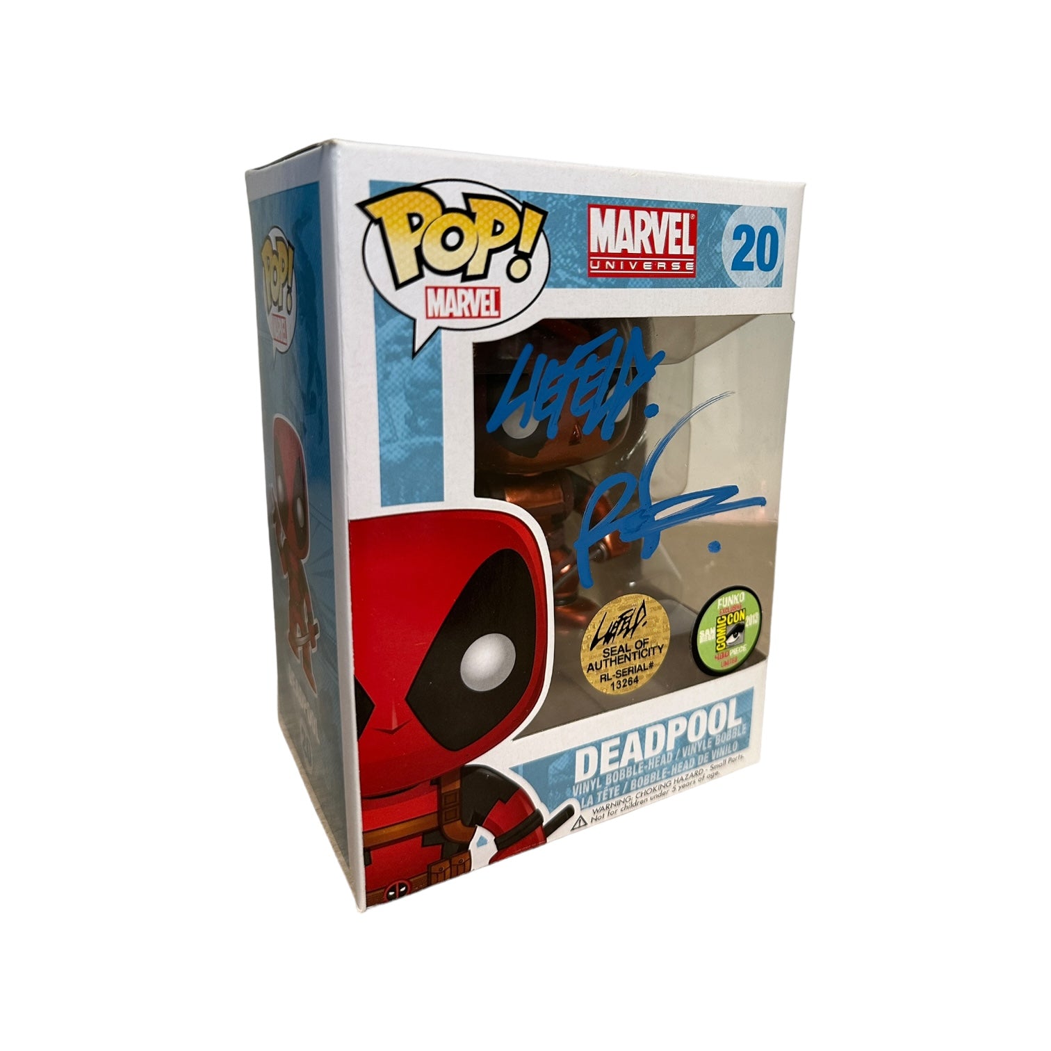 Rob Liefield Signed Deadpool #20 (Metallic) Funko Pop! - Marvel Universe - SDCC 2013 Exclusive LE480 Pcs - Condition 8/10 - Robliefieldcreations.com COA