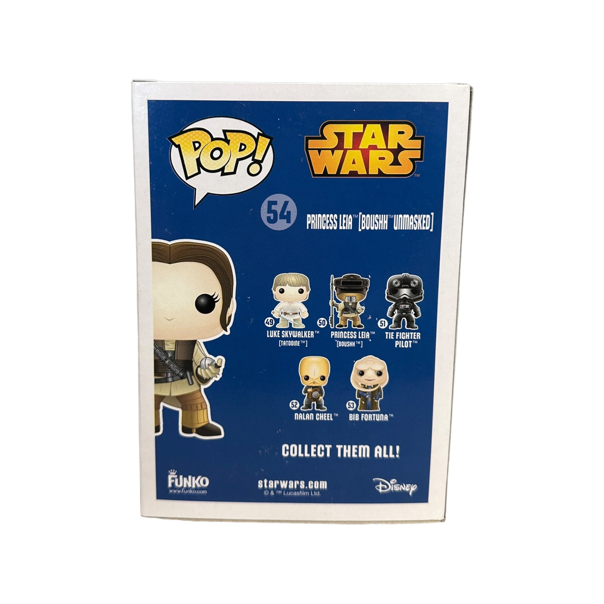 Princess Leia [Boushh Unmasked] #54 Funko Pop! - Star Wars - SDCC 2015 Official Convention Exclusive LE1008 Pcs - Condition 7.5/10