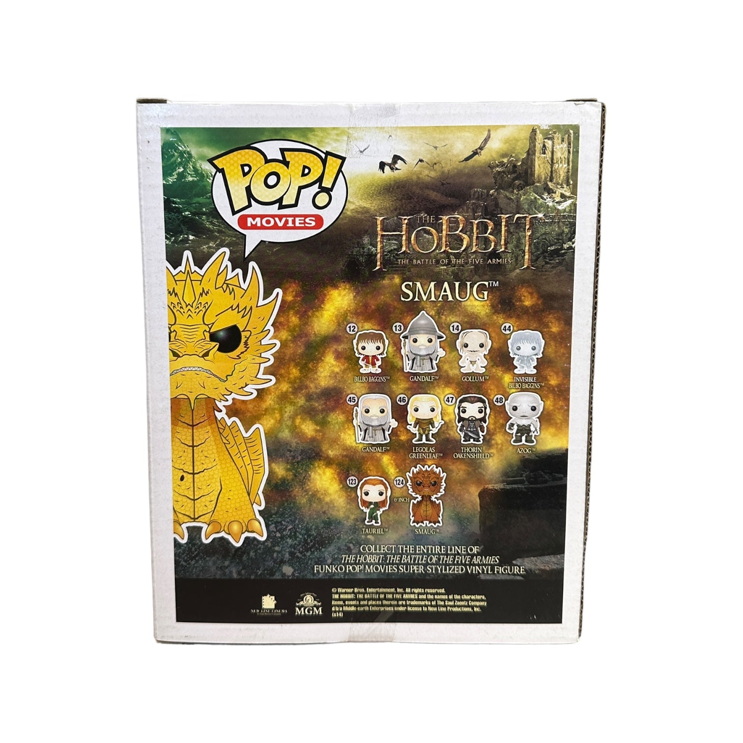 Smaug #124 (Gold Metallic) 6" Funko Pop! - The Hobbit: The Battle of The Five Armies - 2015 Pop! - Condition 7/10