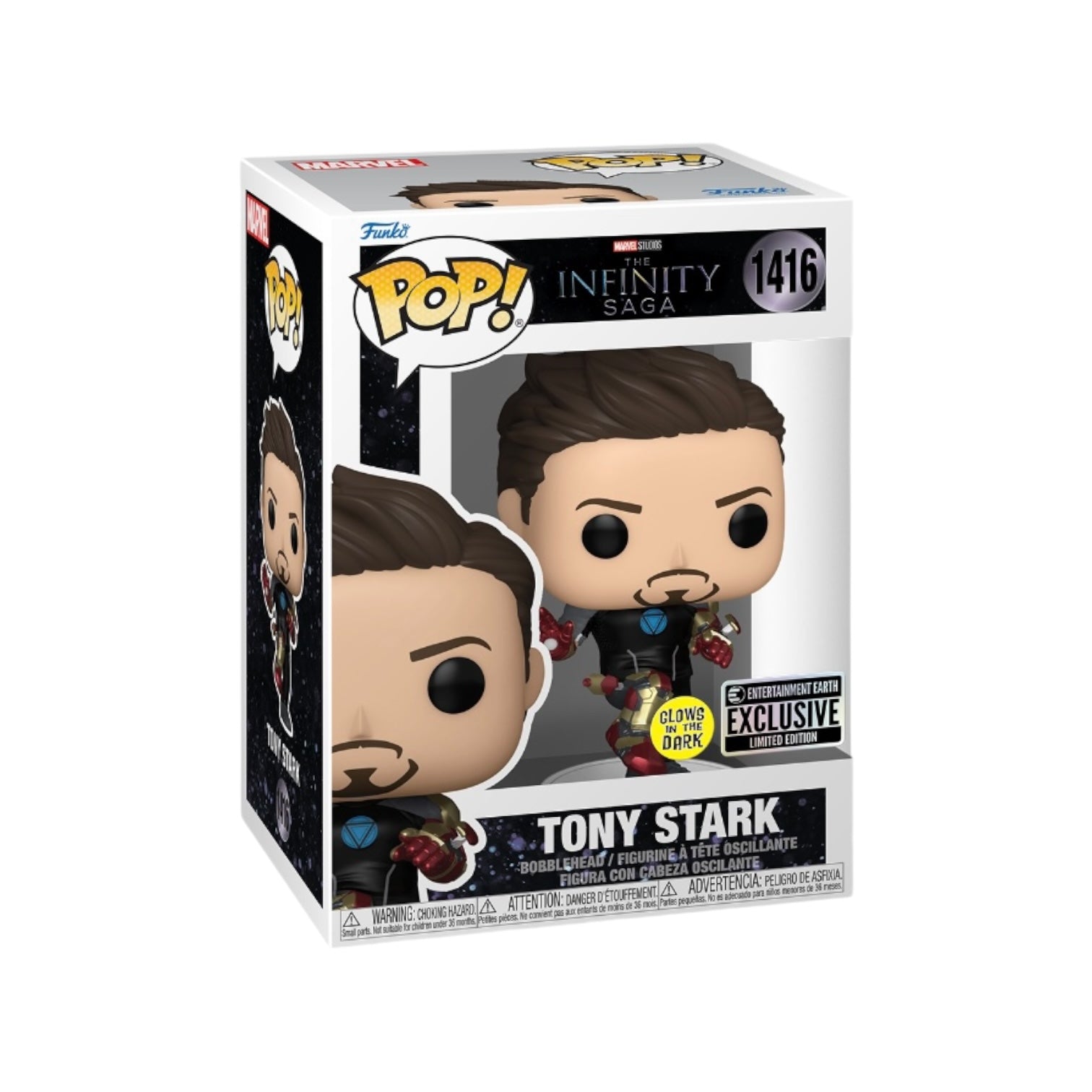 Tony Stark #1416 (Glows in the Dark) Funko Pop! - Infinity Saga: Iron Man 3 - Entertainment Earth Exclusive