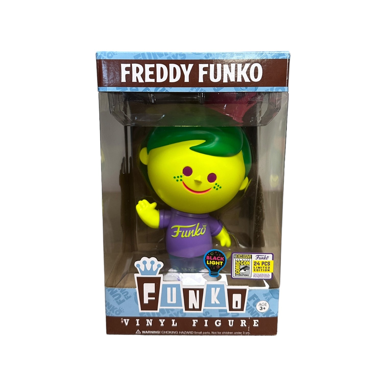Freddy Funko Black Light (Yellow & Purple) Retro Vinyl Figure! - SDCC 2017 Exclusive LE24 Pcs - Condition 8.75/10