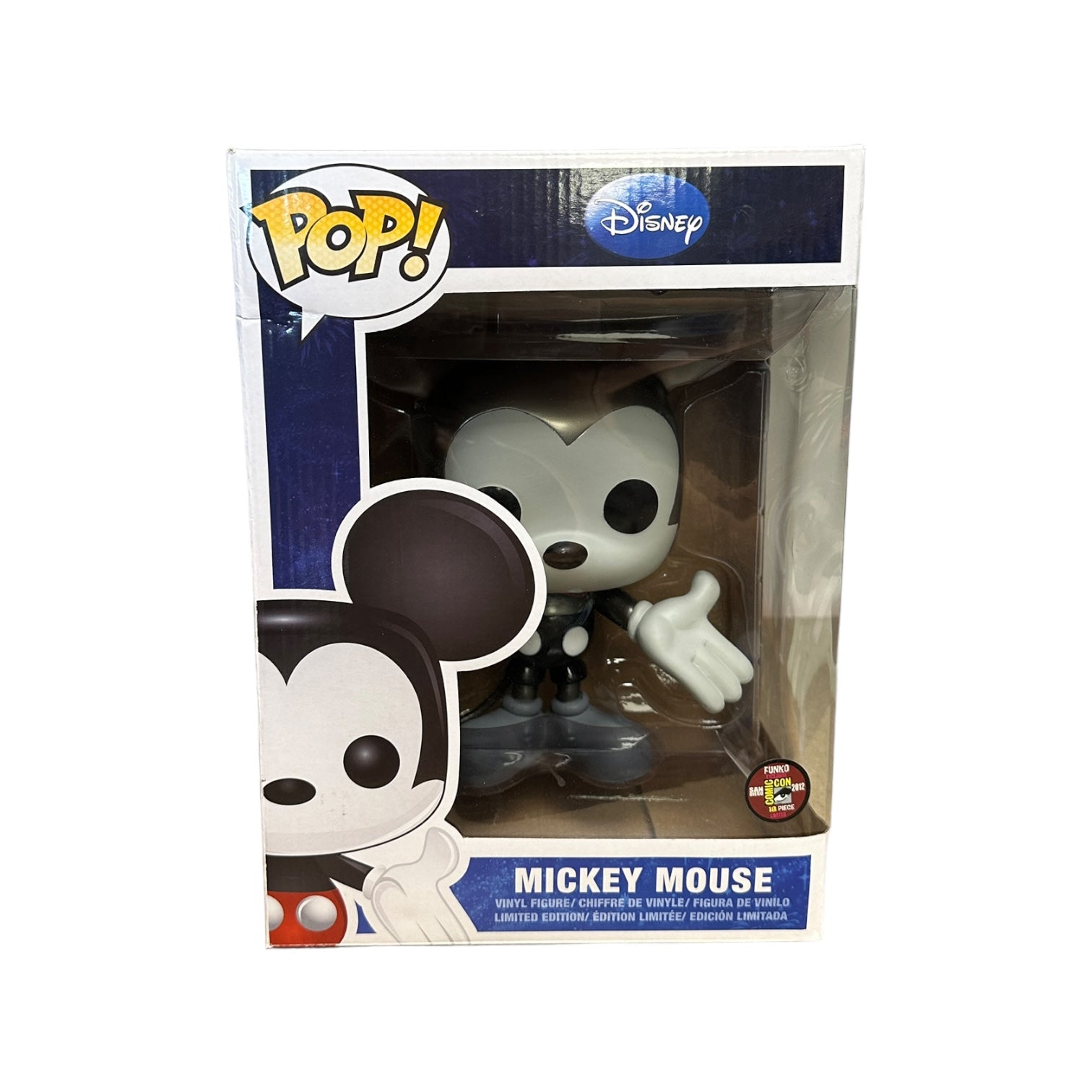 Mickey Mouse (Black & White) 9" Funko Pop! - Disney - SDCC 2012 Exclusive LE18 Pcs - Condition 6.5/10