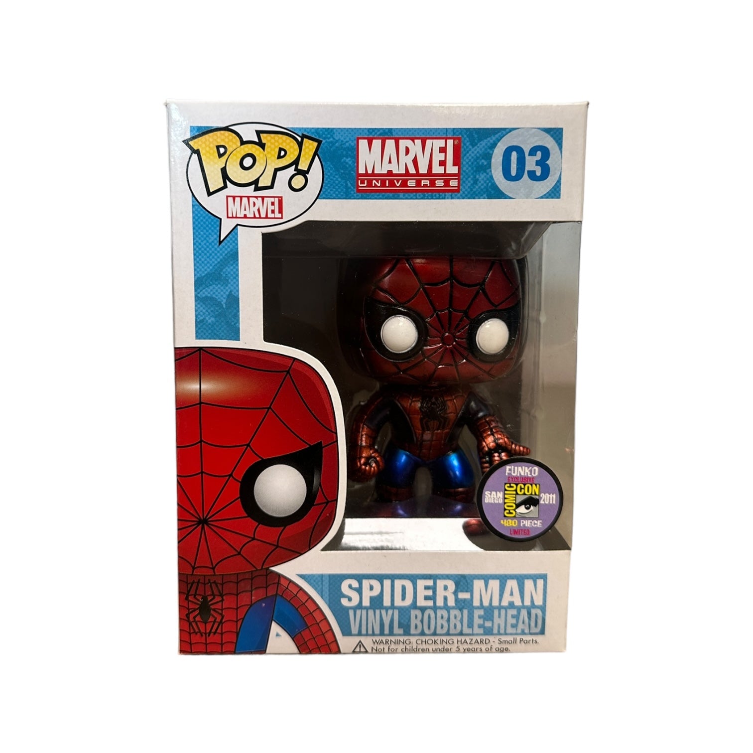 Spider-Man #03 (Metallic) Funko Pop! - Marvel Universe - SDCC 2011 Exclusive LE480 Pcs - Condition 7.5/10