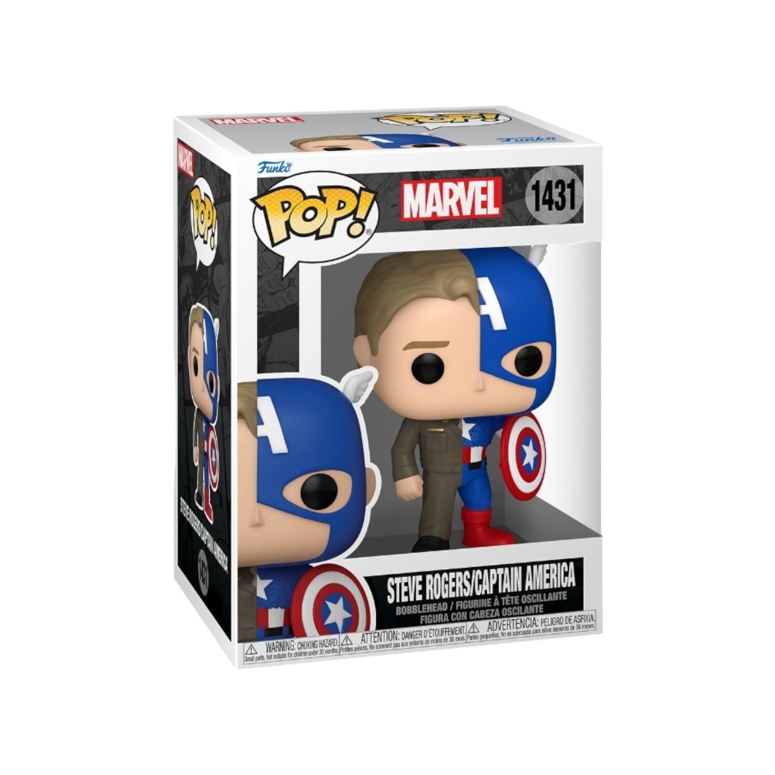 Steve Rogers / Captain America #1431 Funko Pop!  - Marvel Split Character - PREORDER