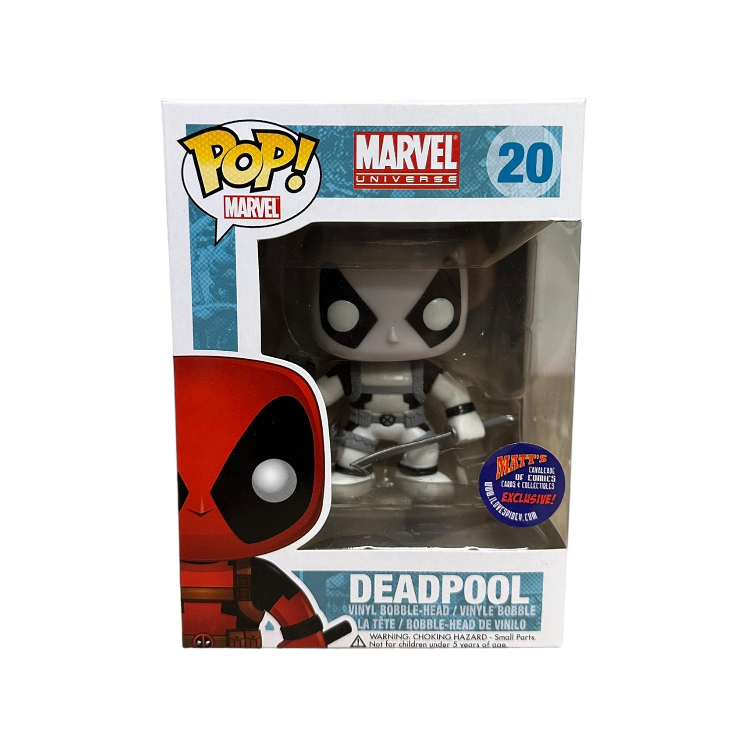 Deadpool #20 (Black & White - Error Glow Head) Funko Pop! - Marvel Universe - Matt's Cavalcade of Comics, Cards & Collectibles Exclusive - Condition 8/10