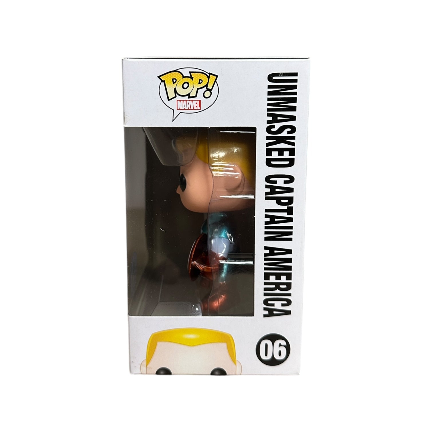 Unmasked Captain America #06 (Metallic) Funko Pop! - Marvel - LACC 2014 Exclusive - Condition 8.5/10