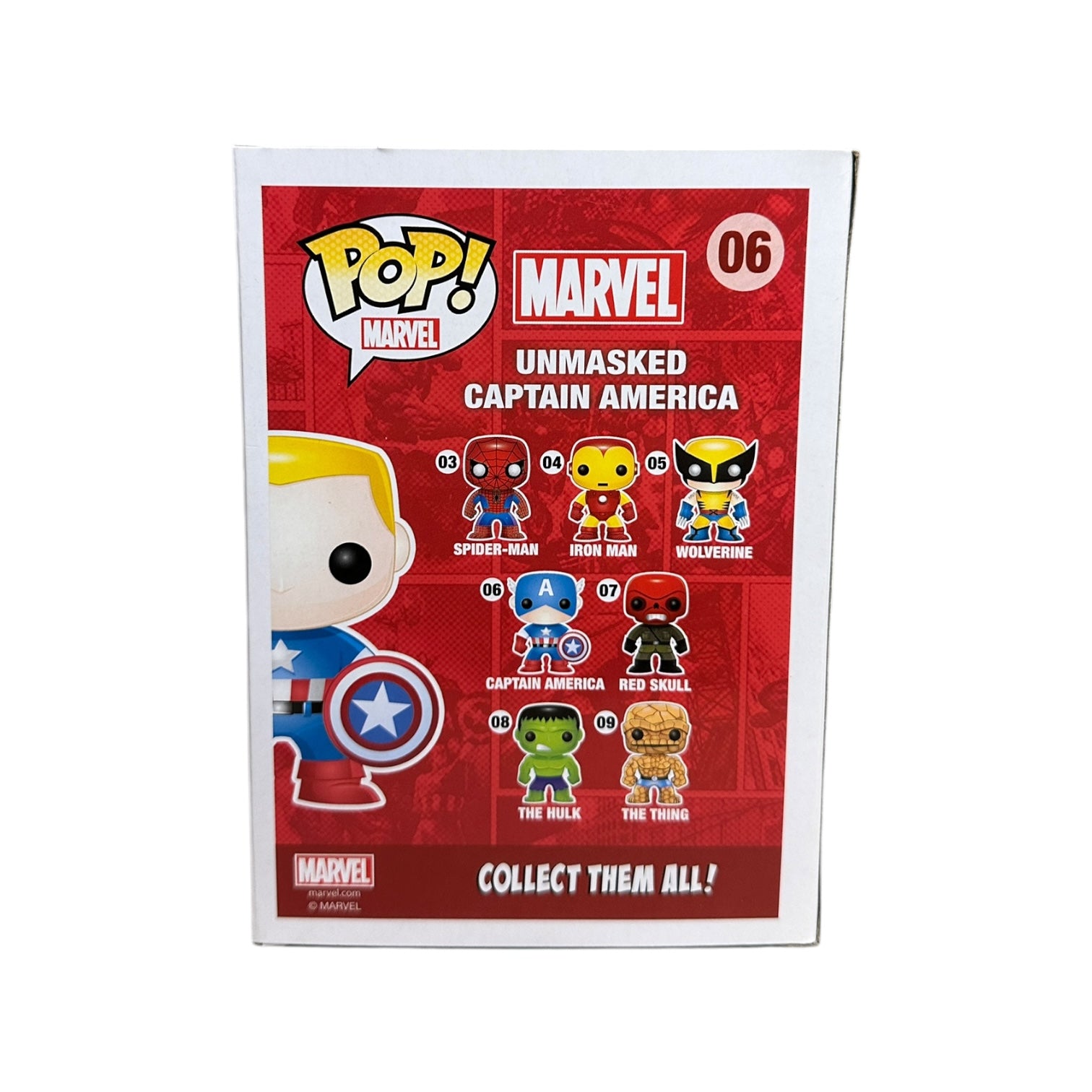 Unmasked Captain America #06 (Metallic) Funko Pop! - Marvel - LACC 2014 Exclusive - Condition 8.5/10