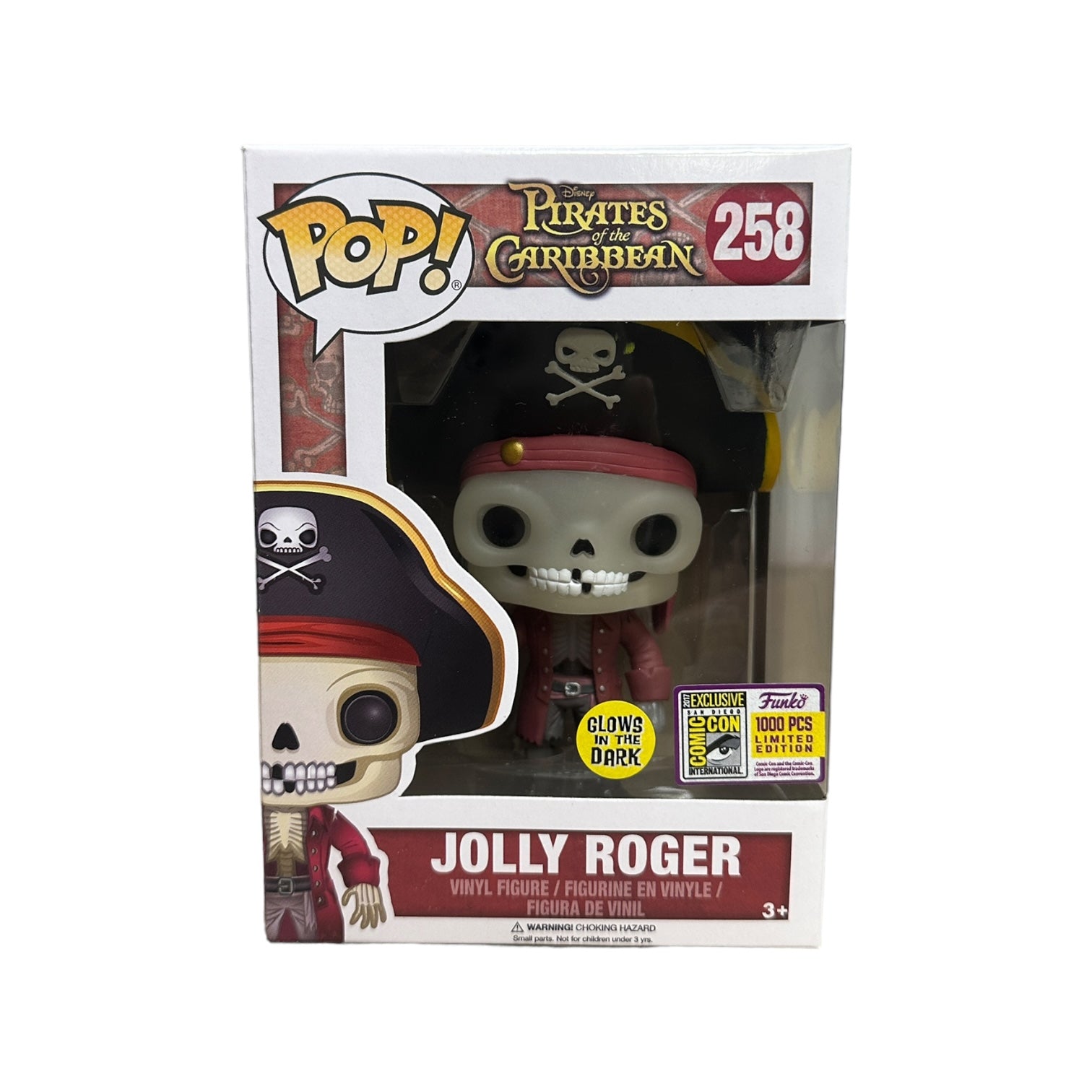 Jolly Roger #258 (Glows in the Dark) Funko Pop! - Pirates of The Caribbean - SDCC 2017 Exclusive LE1000 Pcs - Condition 8/10