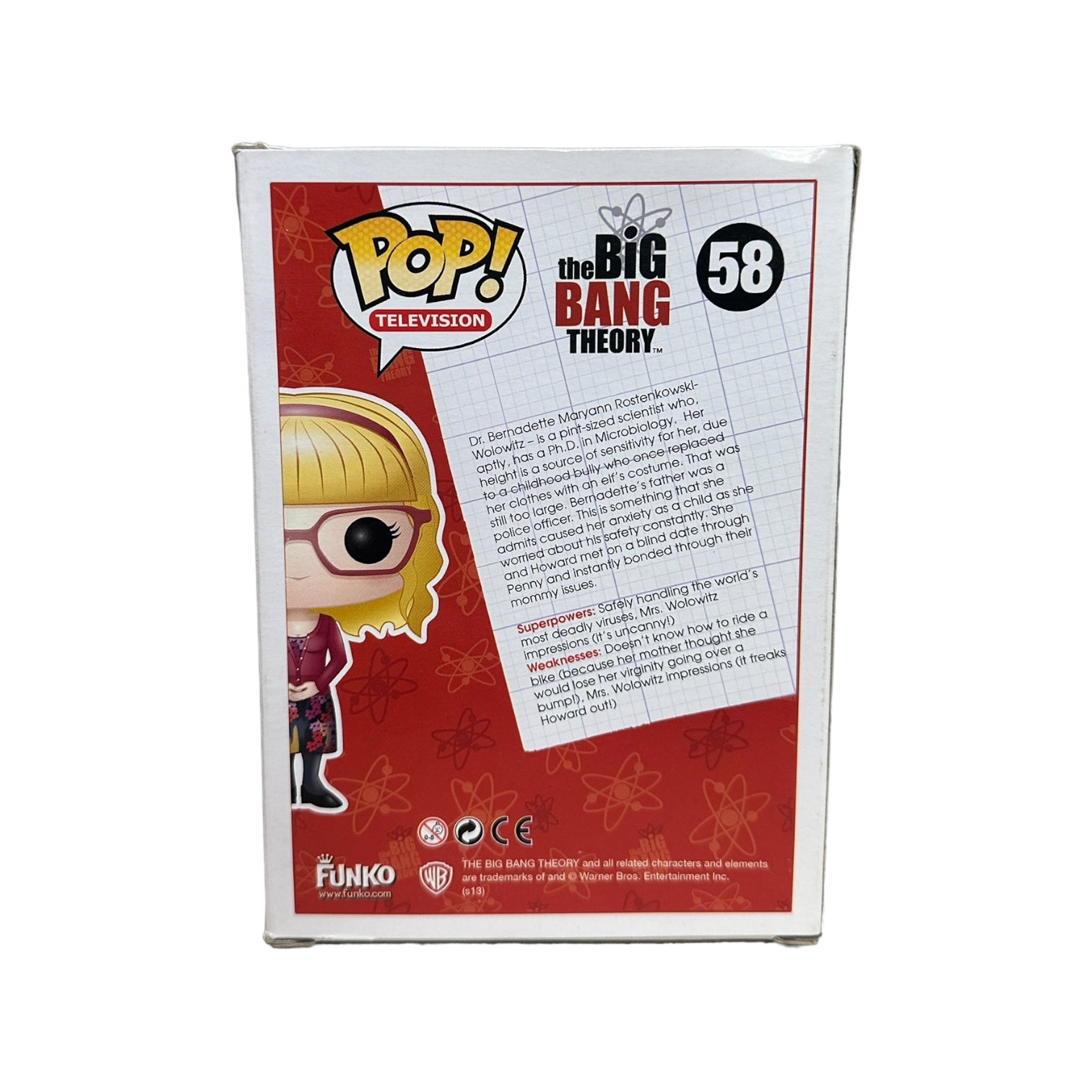 Bernadette Rostenkowski-Wolowitz #58 Funko Pop! - The Big Bang Theory - 2013 Pop! - Condition 7.5/10