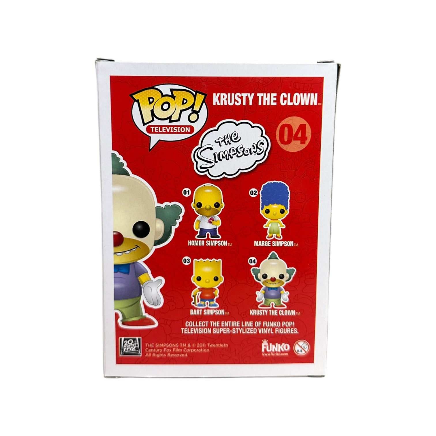 The Simpsons Original Funko Pop Set! - Homer #01, Marge #02, Bart #03, Krusty The Clown #04 - 2011 Pop! - Condition 8-8.5/10