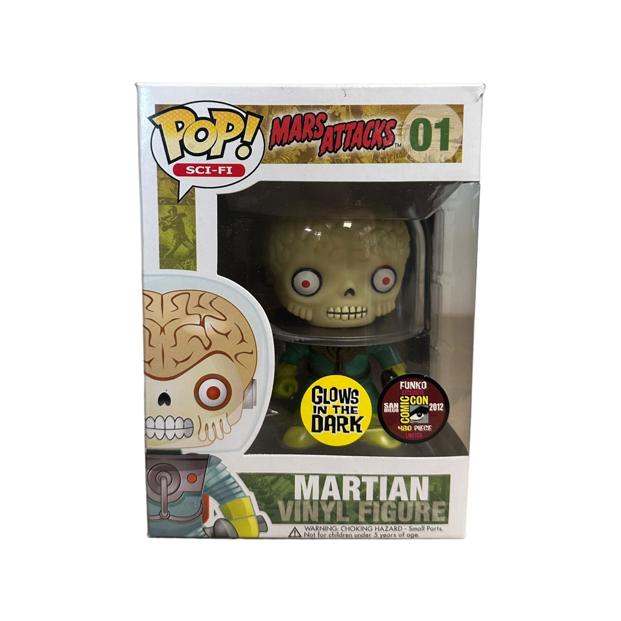 Martian #01 (Glows in the Dark) Funko Pop! - Mars Attacks - SDCC 2012 Exclusive LE480 Pcs - Condition 7.5/10