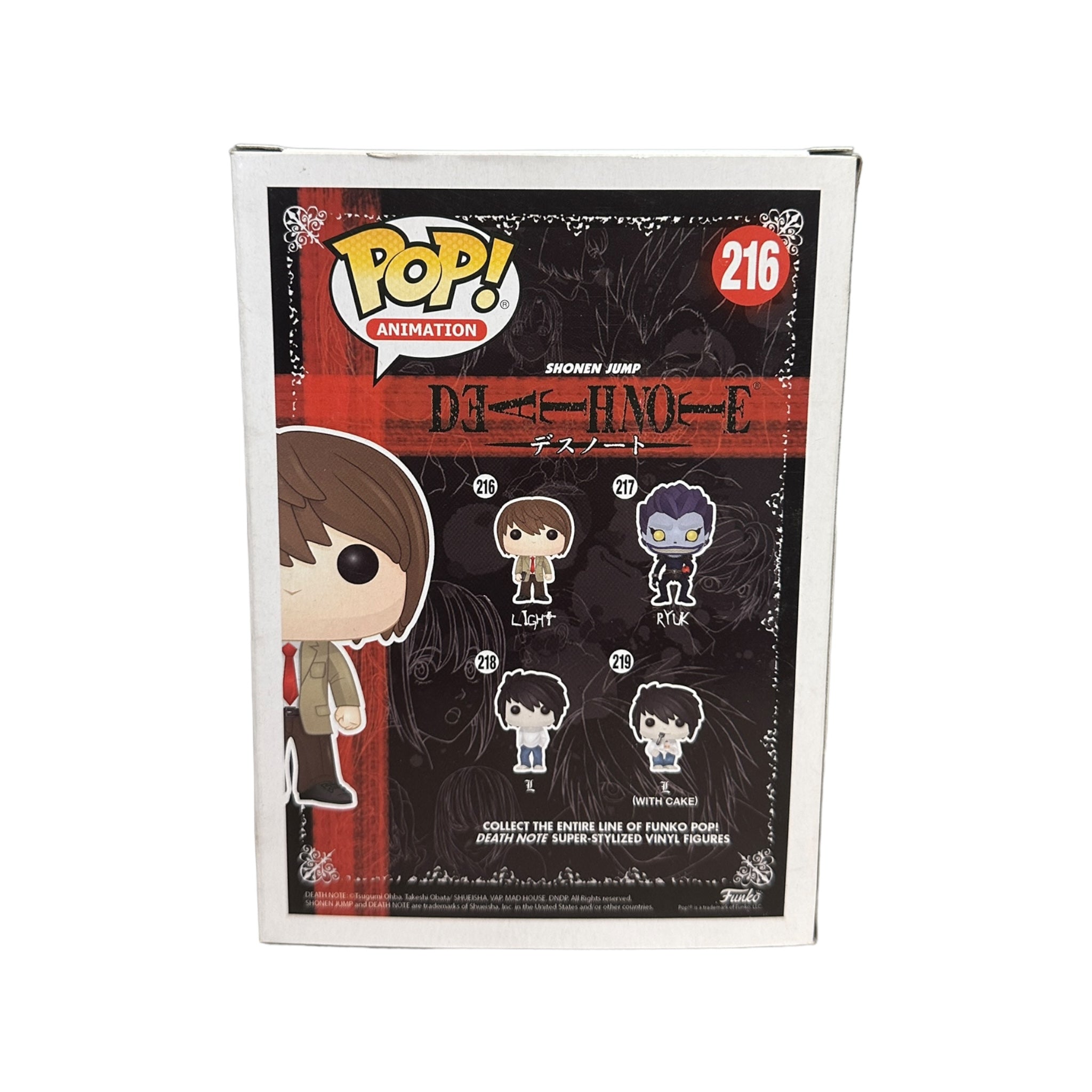 Light #216 Funko Pop! - Death Note - 2017 Pop! - Condition 7/10