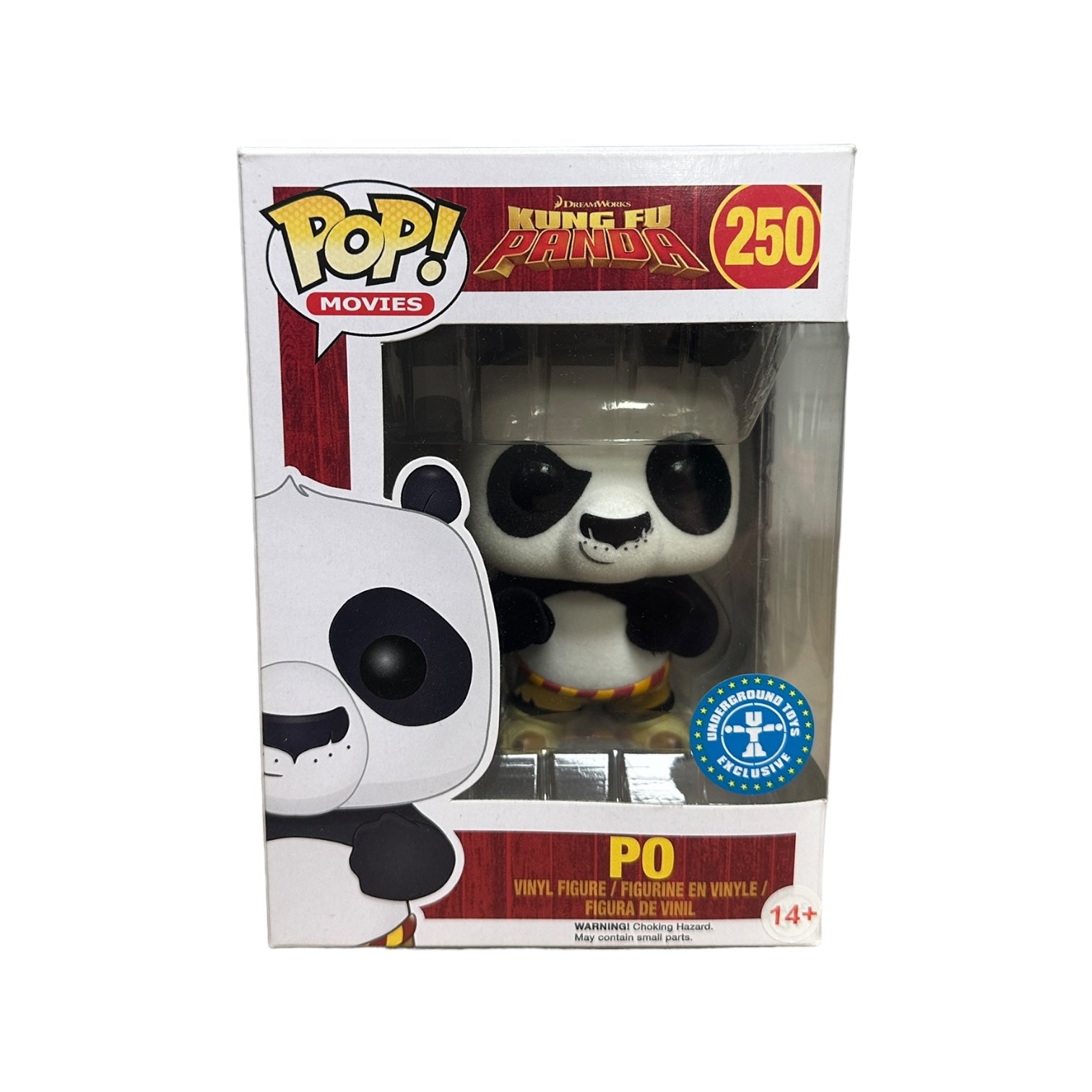 Po #250 (Flocked) Funko Pop! - Kung Fu Panda - Underground Toys Exclusive - Condition 7.5/10