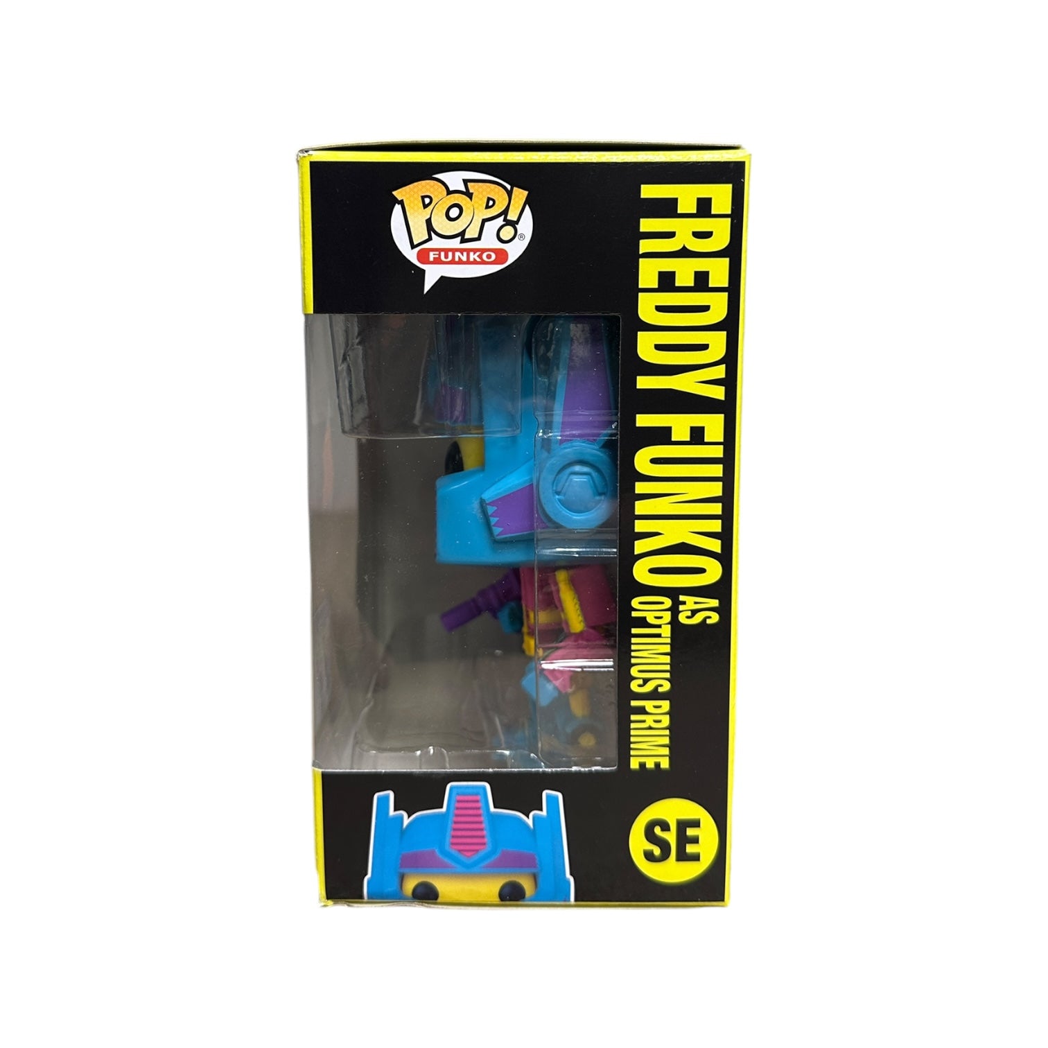 Freddy Funko as Optimus Prime (Black Light) Funko Pop! - Transformers - Blacklight Battle 2022 Show Edition LE500 Pcs - Condition 8.75/10