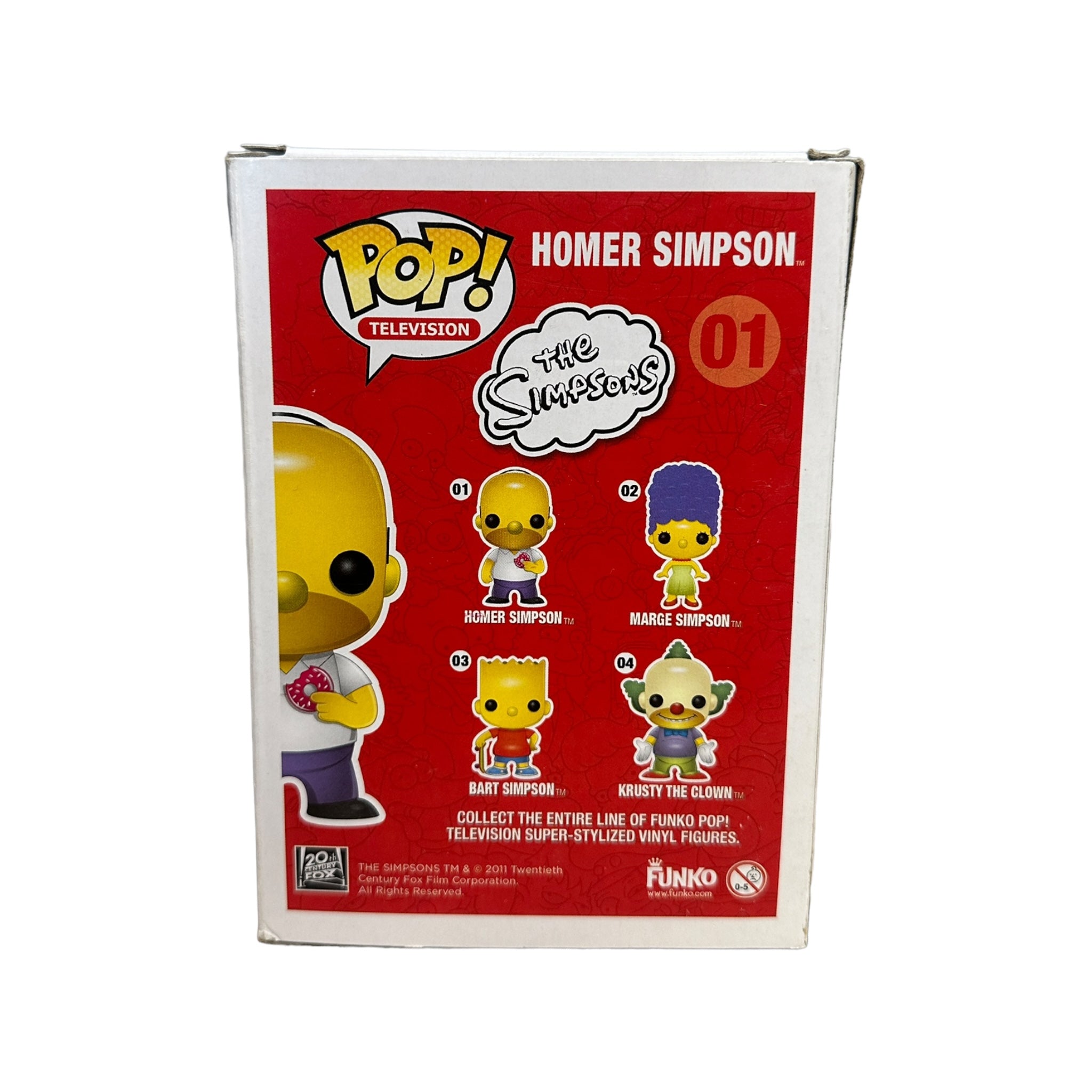 Homer Simpson #01 Funko Pop! - The Simpsons - 2011 Pop! - Condition 5.5/10