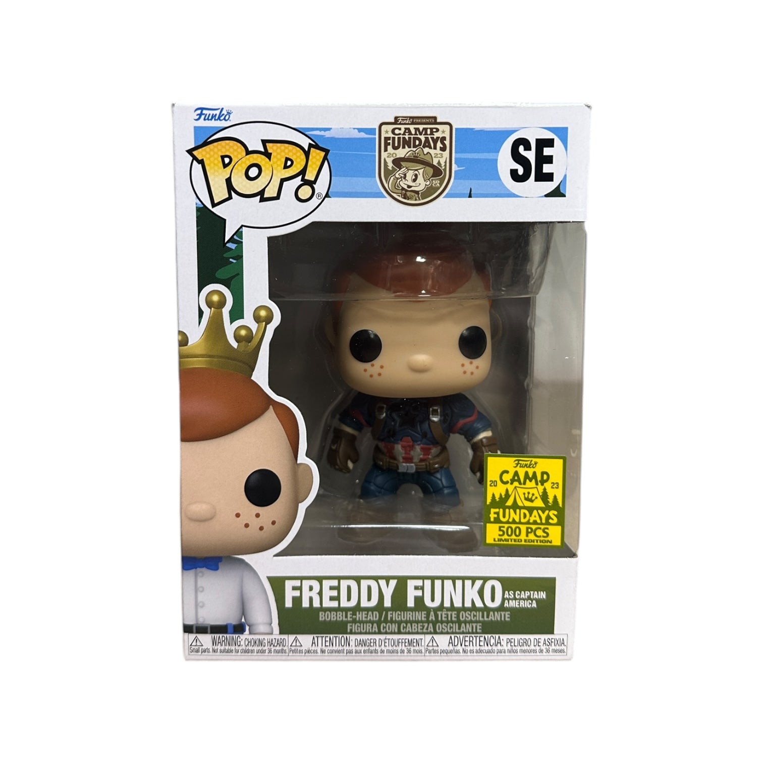 Freddy Funko as Captain America Funko Pop! - Avengers: Infinity War - Camp Fundays 2023 Show Edition LE500 Pcs - Condition 7.5/10