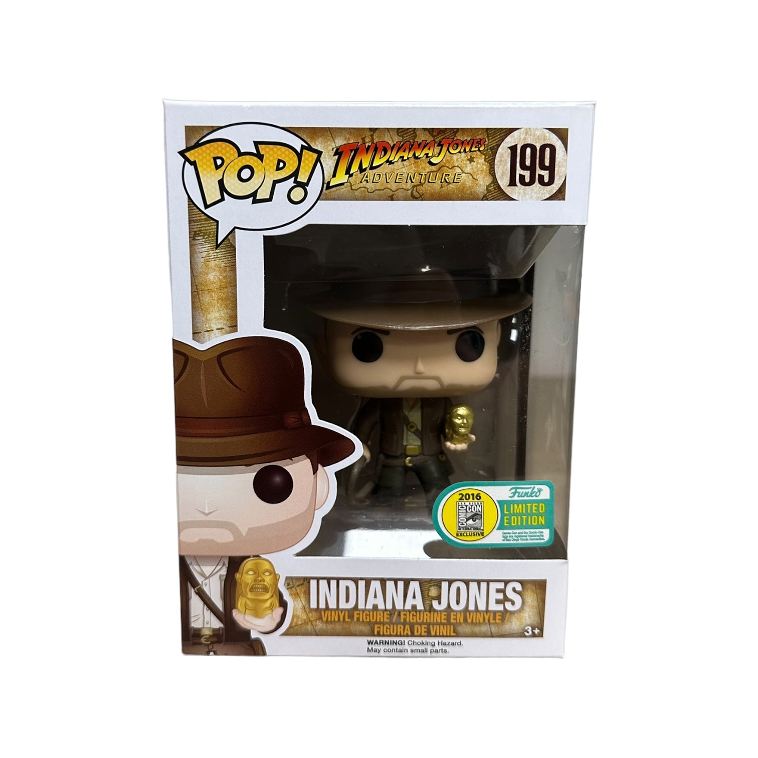 Indiana Jones #199 (w/ Idol) Funko Pop! - Indiana Jones Adventure - SDCC 2016 Exclusive - Condition 8/10