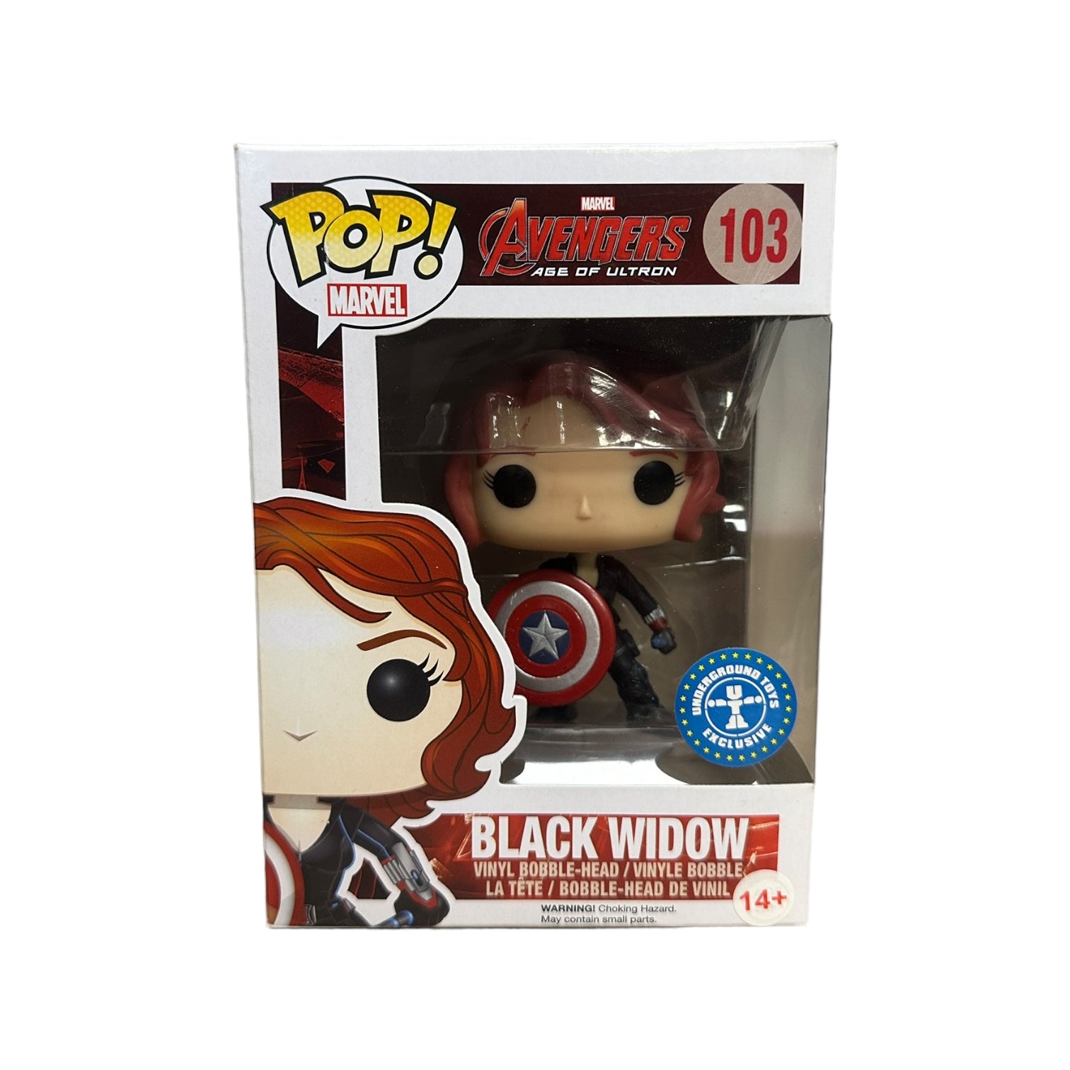 Black Widow #103 (w/ Shield) Funko Pop! - Avengers: Age of Ultron - Underground Toys Exclusive - Condition 8.75/10