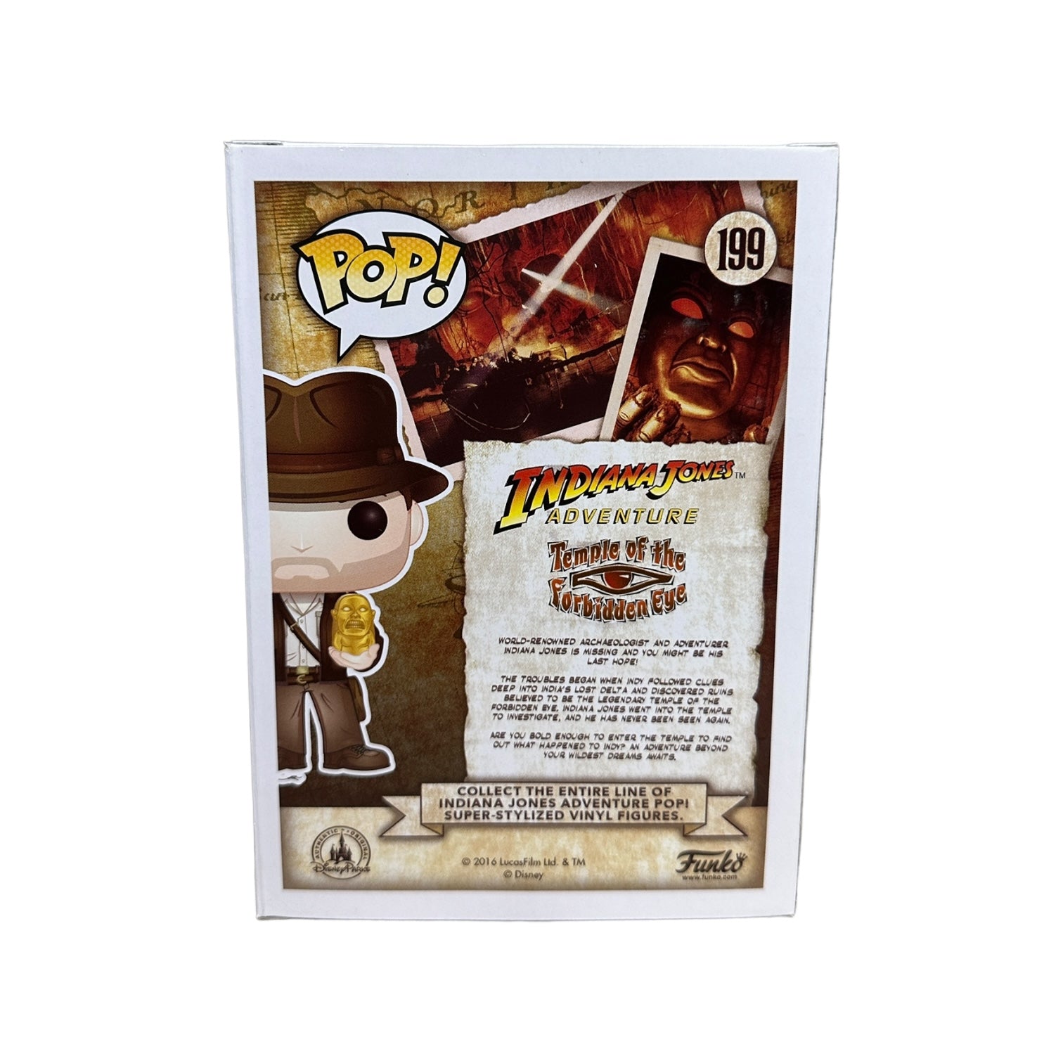 Funko Pop! Indiana Jones wGolden Idol #199 SDCC 2016 Exclusive Limited factory Edition