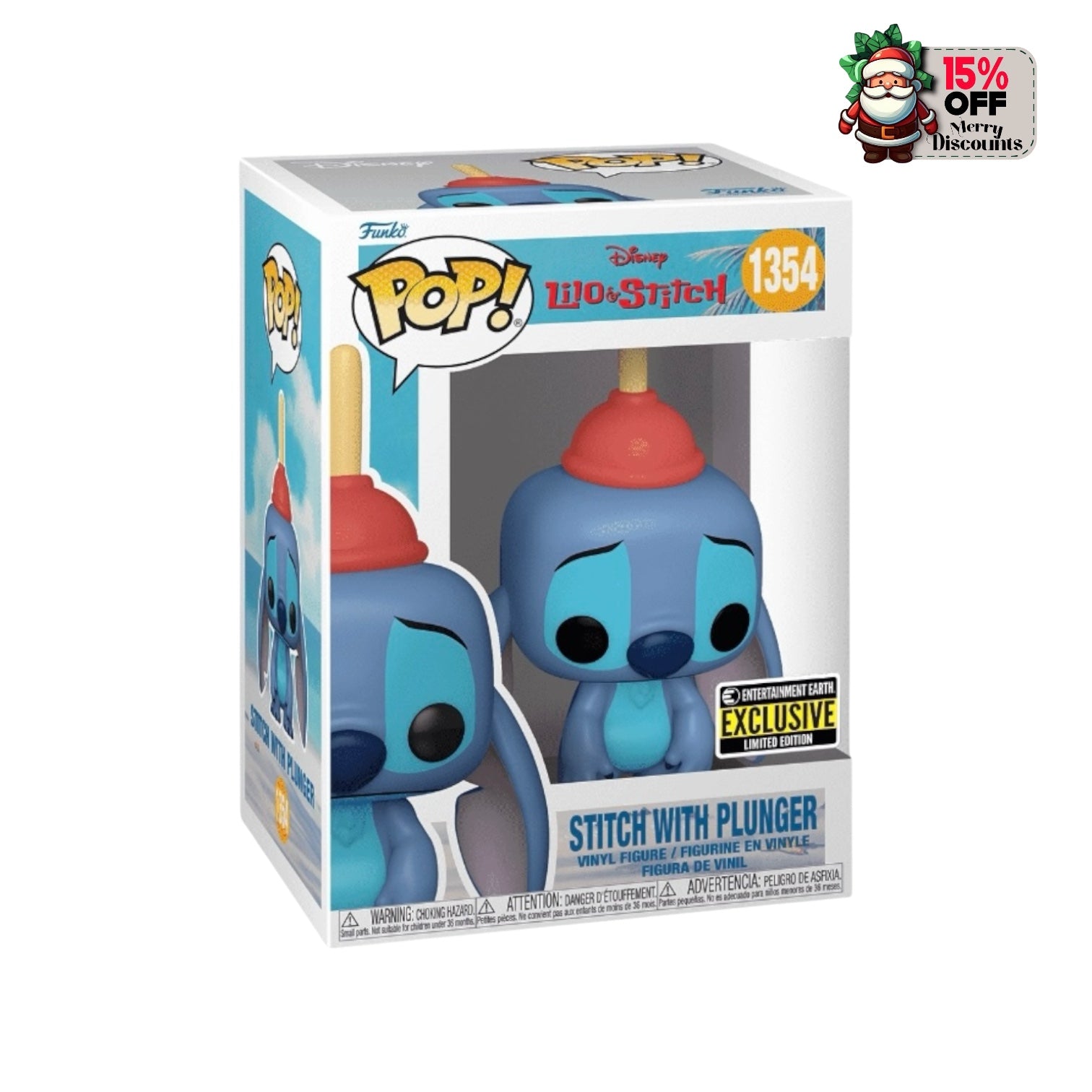 Stitch with Plunger #1354 Funko Pop! - Lilo & Stitch - Entertainment Earth Exclusive