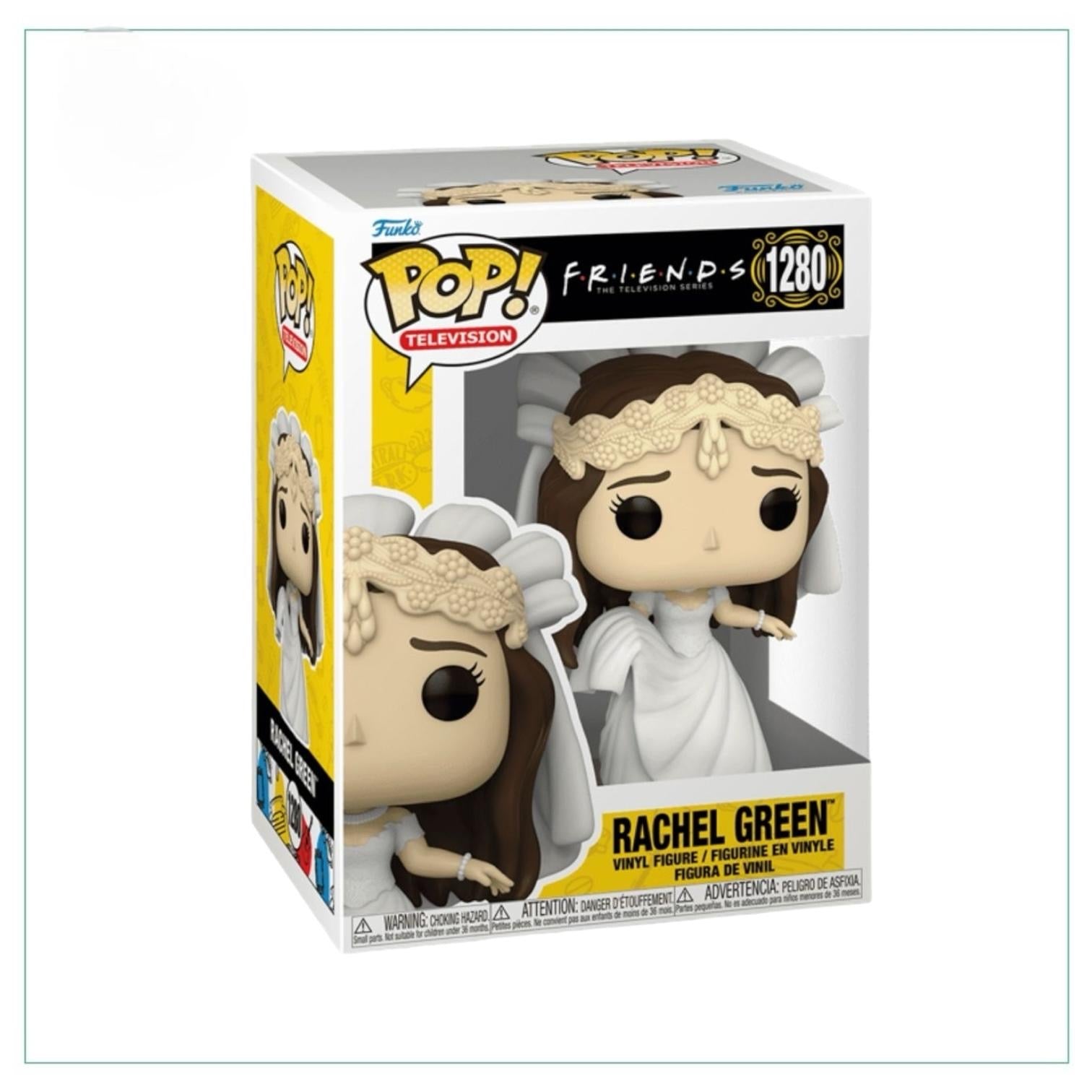 Funko Pop! figure of Rachel Green from Friends, wearing her iconic outfit and styled hair, capturing her vibrant personality.