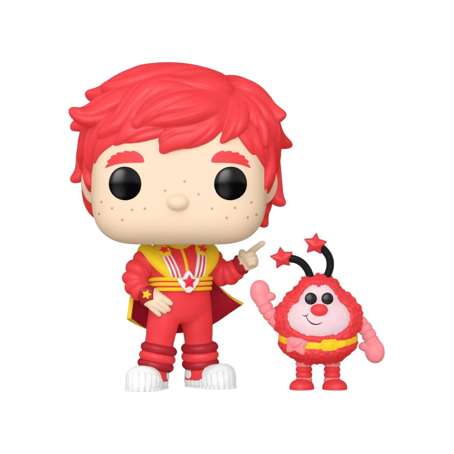 Red Butler wearing his red track suit with Yellow detail with his buddy Sprite 
