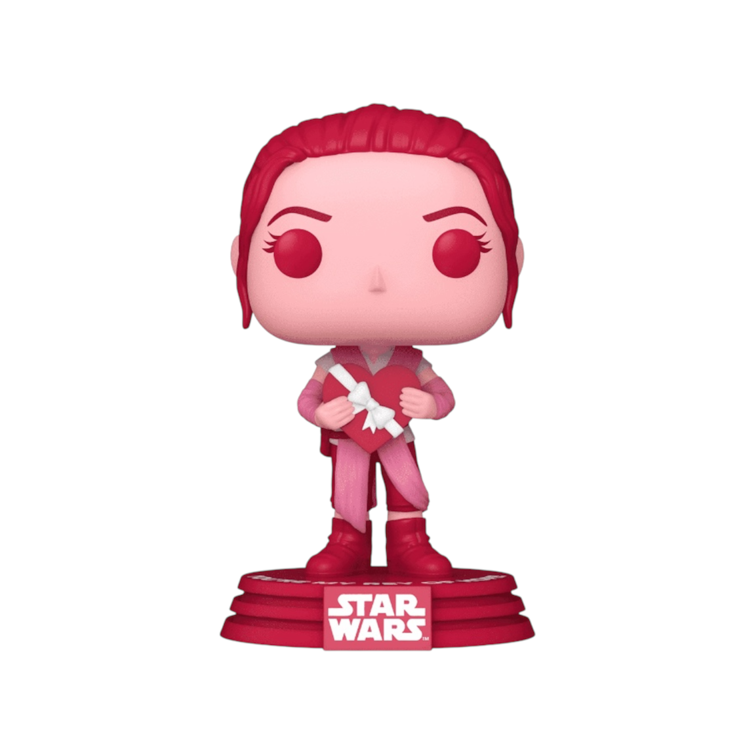 Rey Star Wars characters figure in pink white and red details 