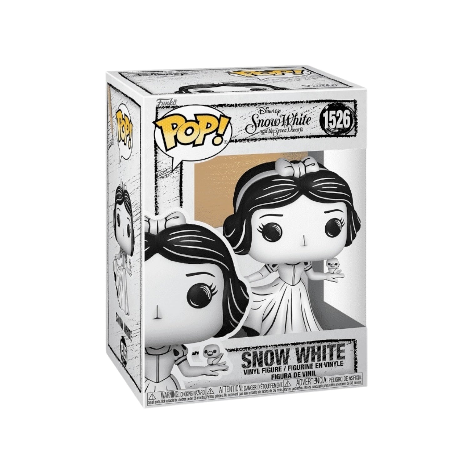 Black and white sketched funko pop