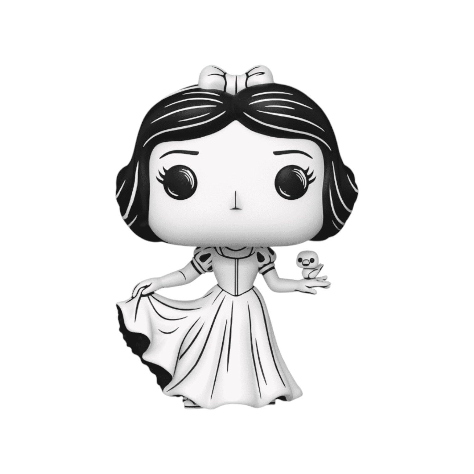 Black and white sketched funko pop