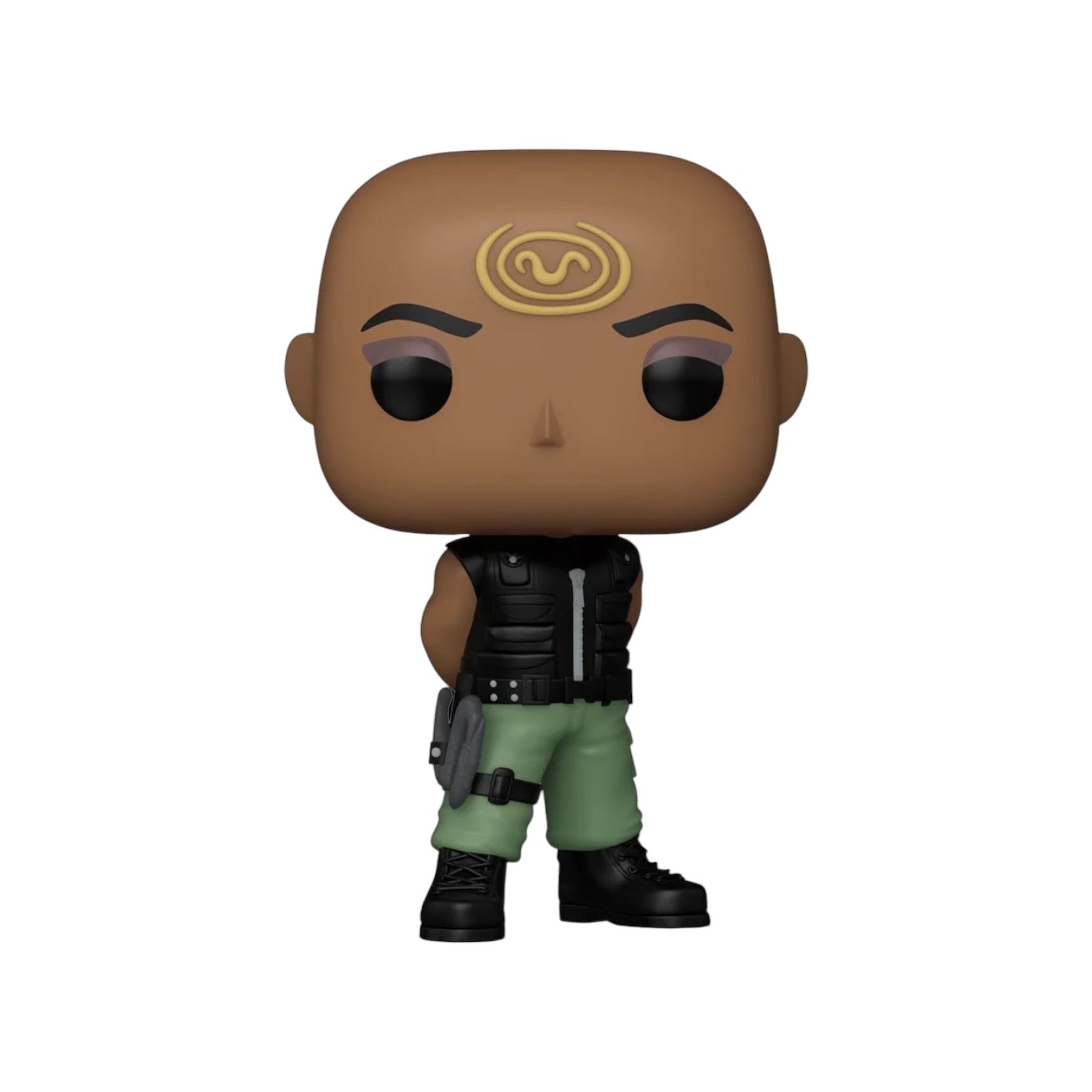 Teal'c wearing khaki Trouser and black Body warmer 