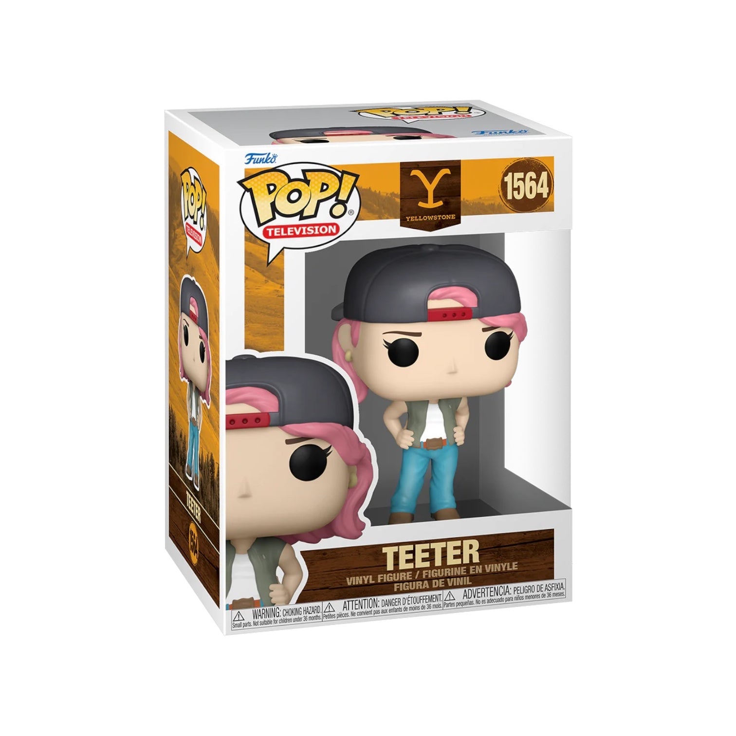 Funko Pop! Teeter #1564 from Yellowstone, featuring her signature outfit and distinctive hairstyle in a collectible figure.