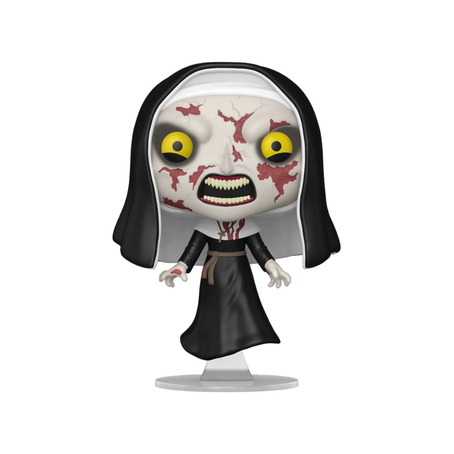 A detailed pop vinyl figure of a nun, showcasing her traditional attire and serene expression, perfect for collectors.