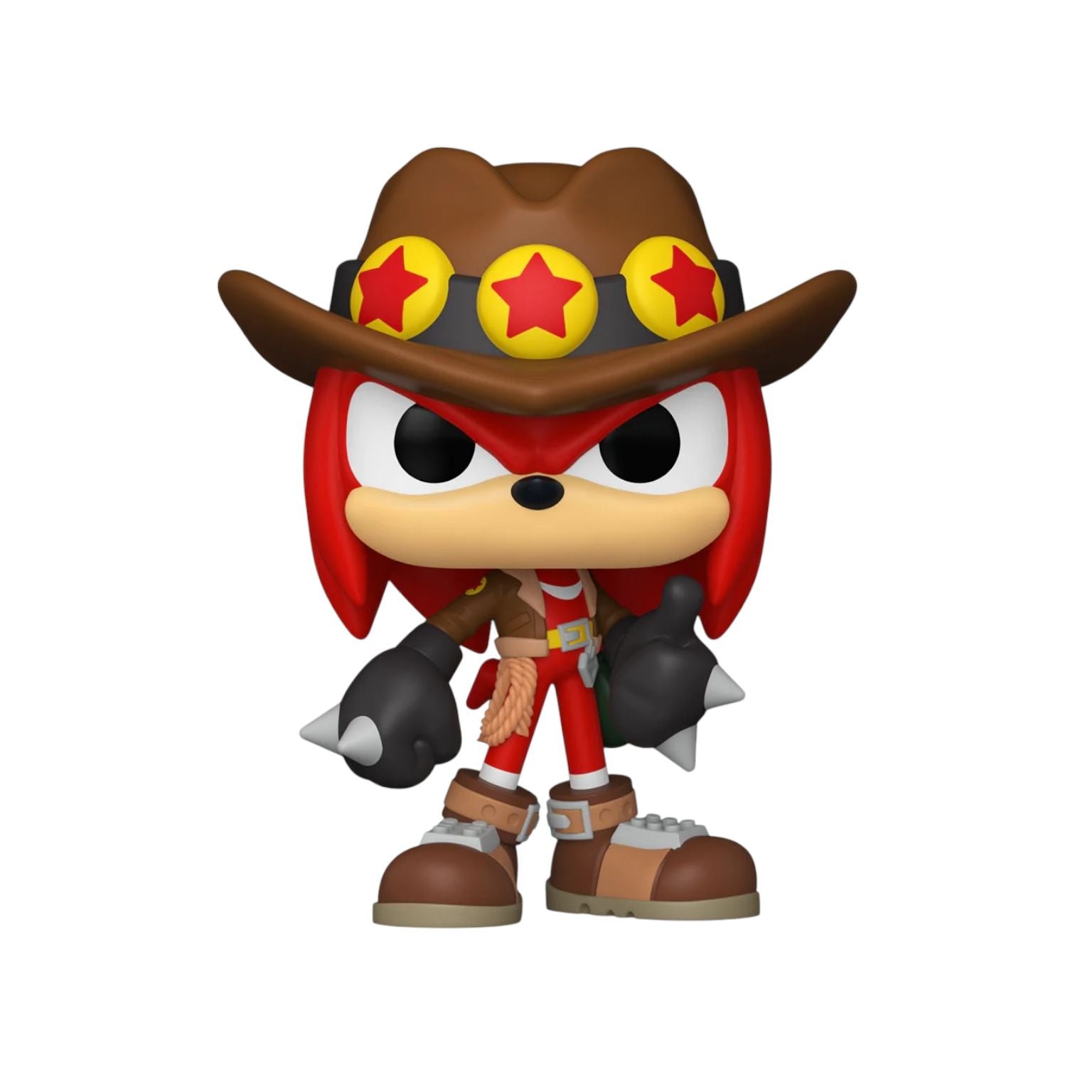 classice knuckles wearing a cowboy hat with 3 star on 
