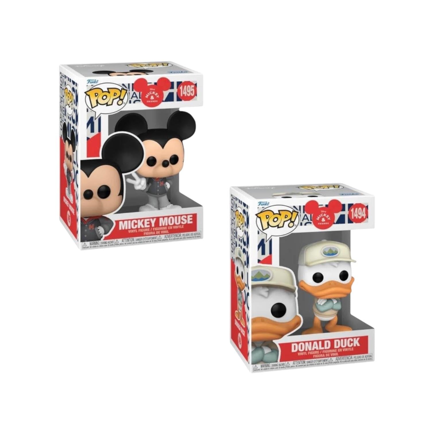 Mickey Mouse #1495 & Donald Duck #1494 - Mickey And Friends Funko Pop! Bundle - Disney