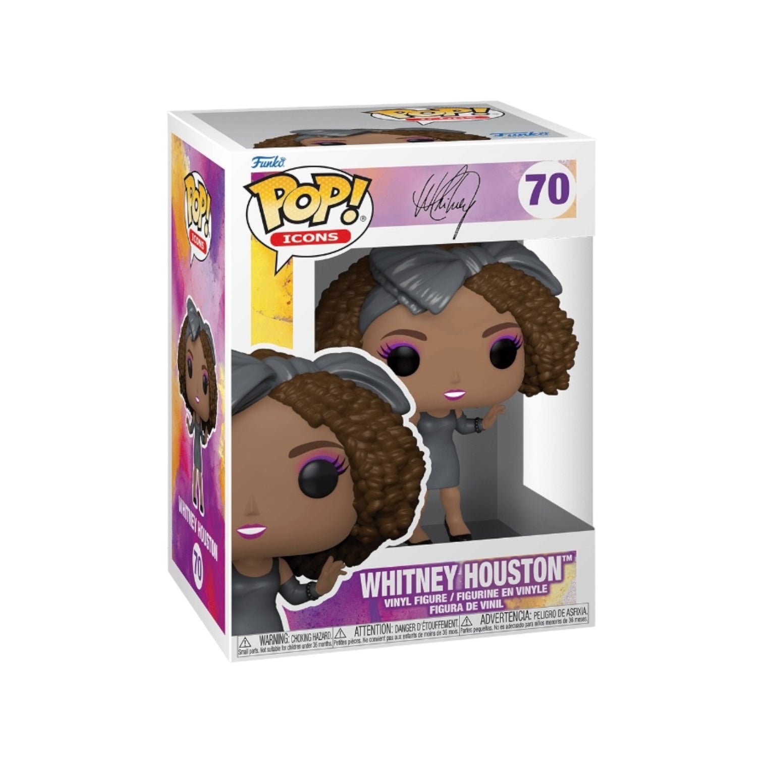 Whitney Houston #70 Funko Pop! figure, capturing the iconic singer's essence in a collectible vinyl design.
