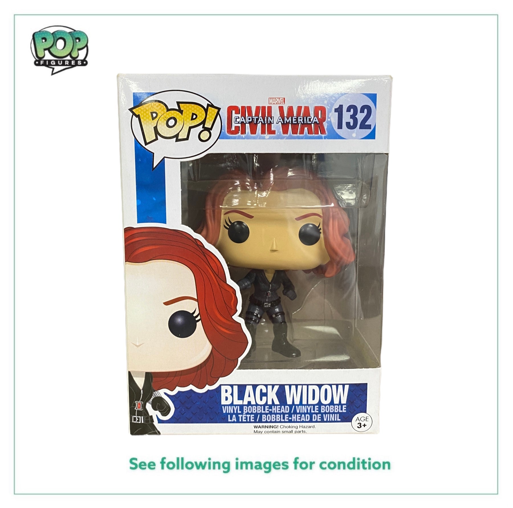 Black Widow #132 Funko Pop! - Captain America Civil War - 2015 Pop! - Condition 8/10