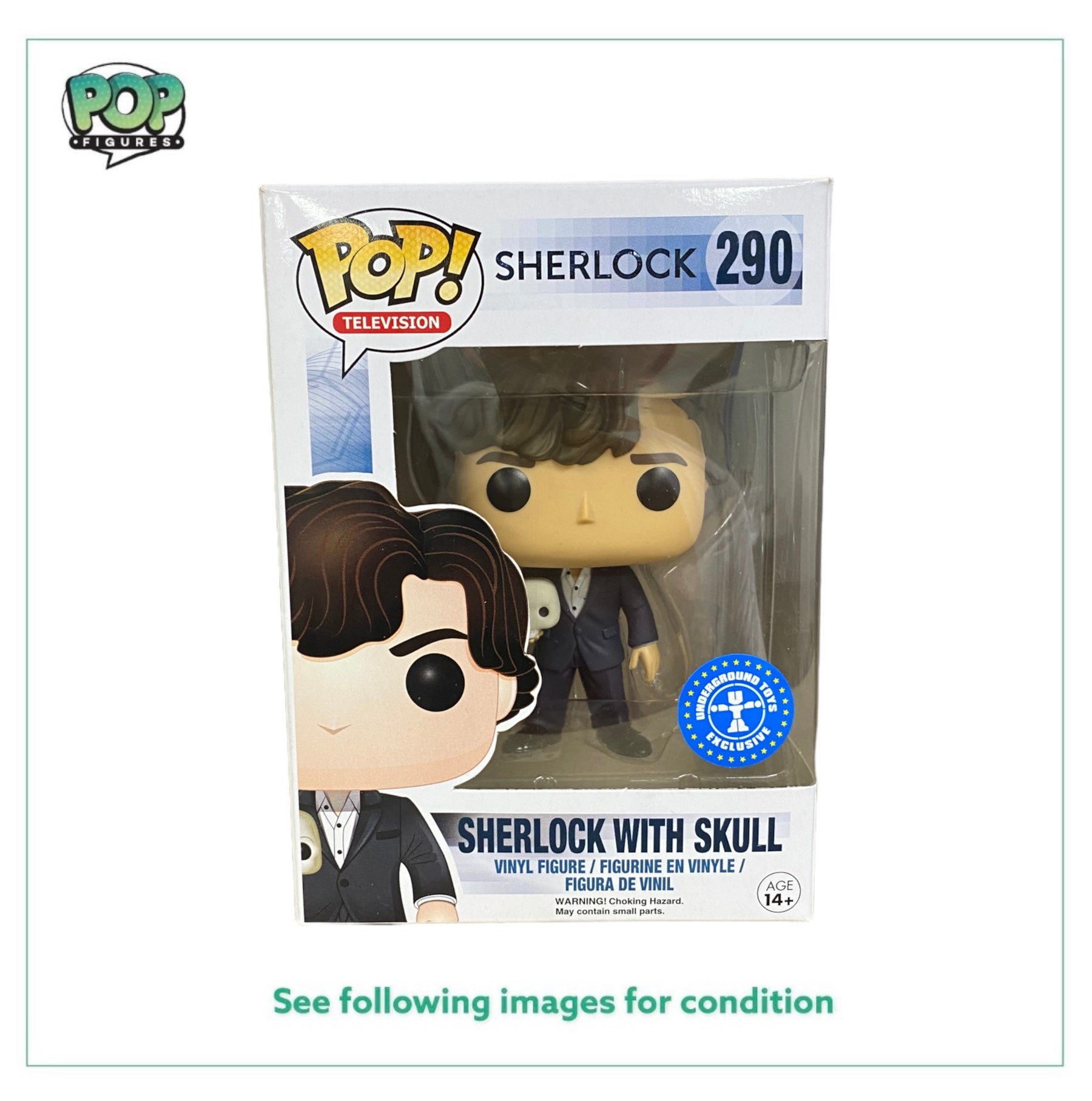 Sherlock With Skull #290 Funko Pop! - Sherlock - 2015 Pop! - Underground Toys Exclusive - Condition 8.5/10