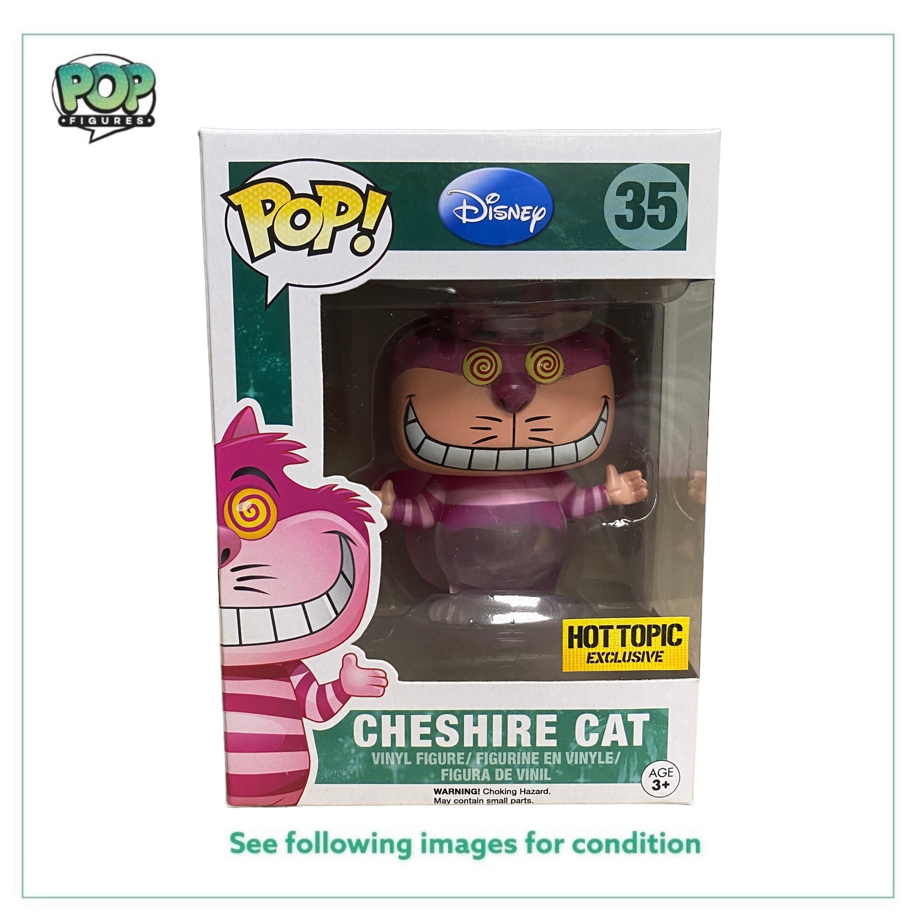 Cheshire Cat #35 (Fading) Funko Pop! - Disney Series 3 - Hot Topic Exclusive - Condition 8.5/10