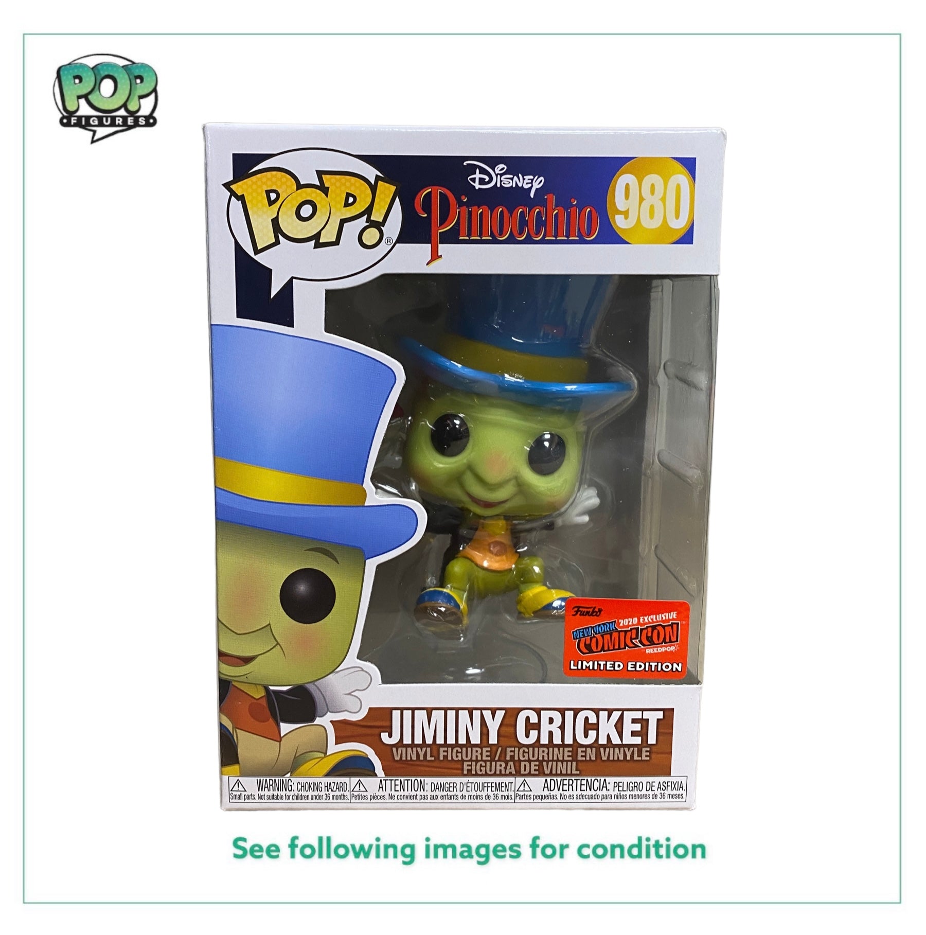 Jiminy Cricket #980 (Floating) Funko Pop! - Pinocchio - NYCC 2020 Offi