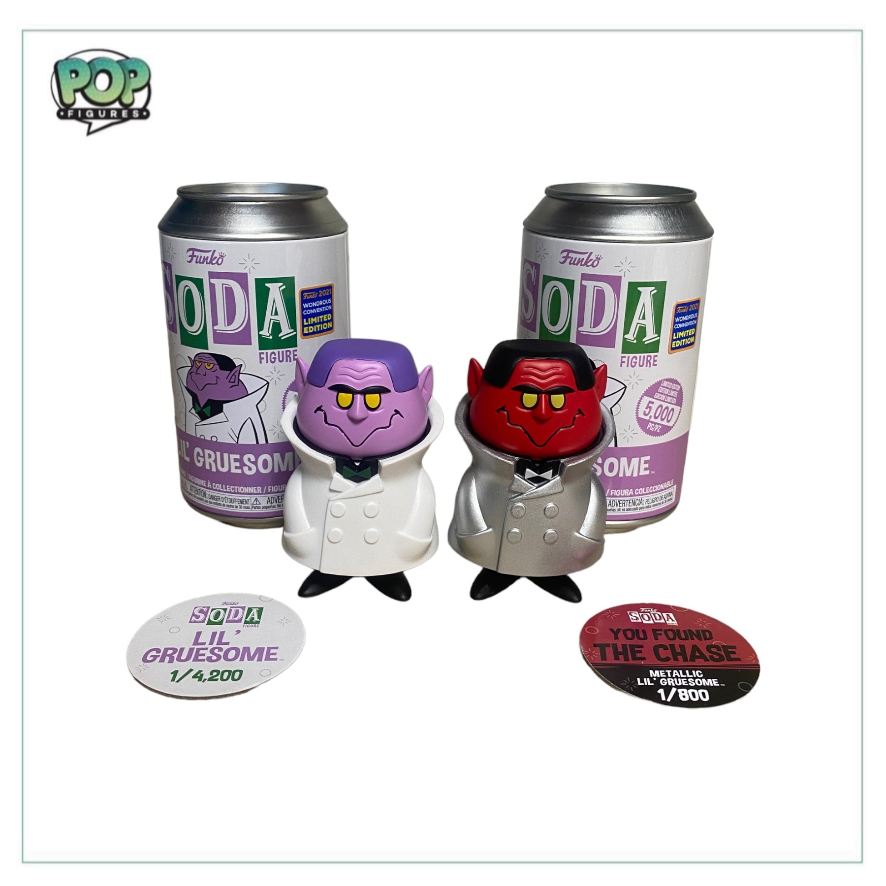 Lil' Gruesome Common & Metallic Chase Funko Soda Vinyl Figure Pair! - Wonder Con 2021 Shared Exclusive LE1/4200 & LE1/800