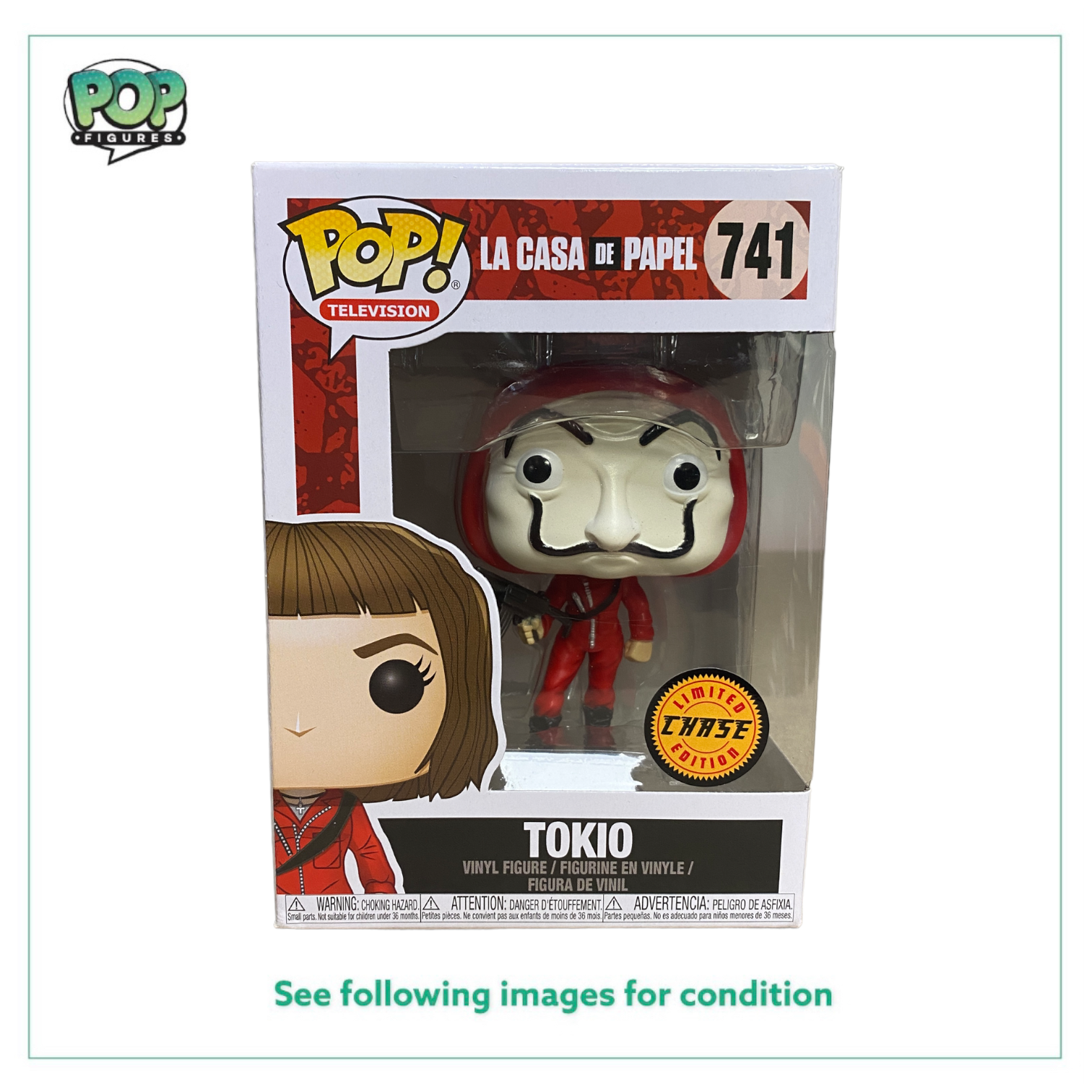 Tokio #741 (Masked Chase) Funko Pop! - La Casa Del Papel - 2022 Pop! - Condition 8.5/10