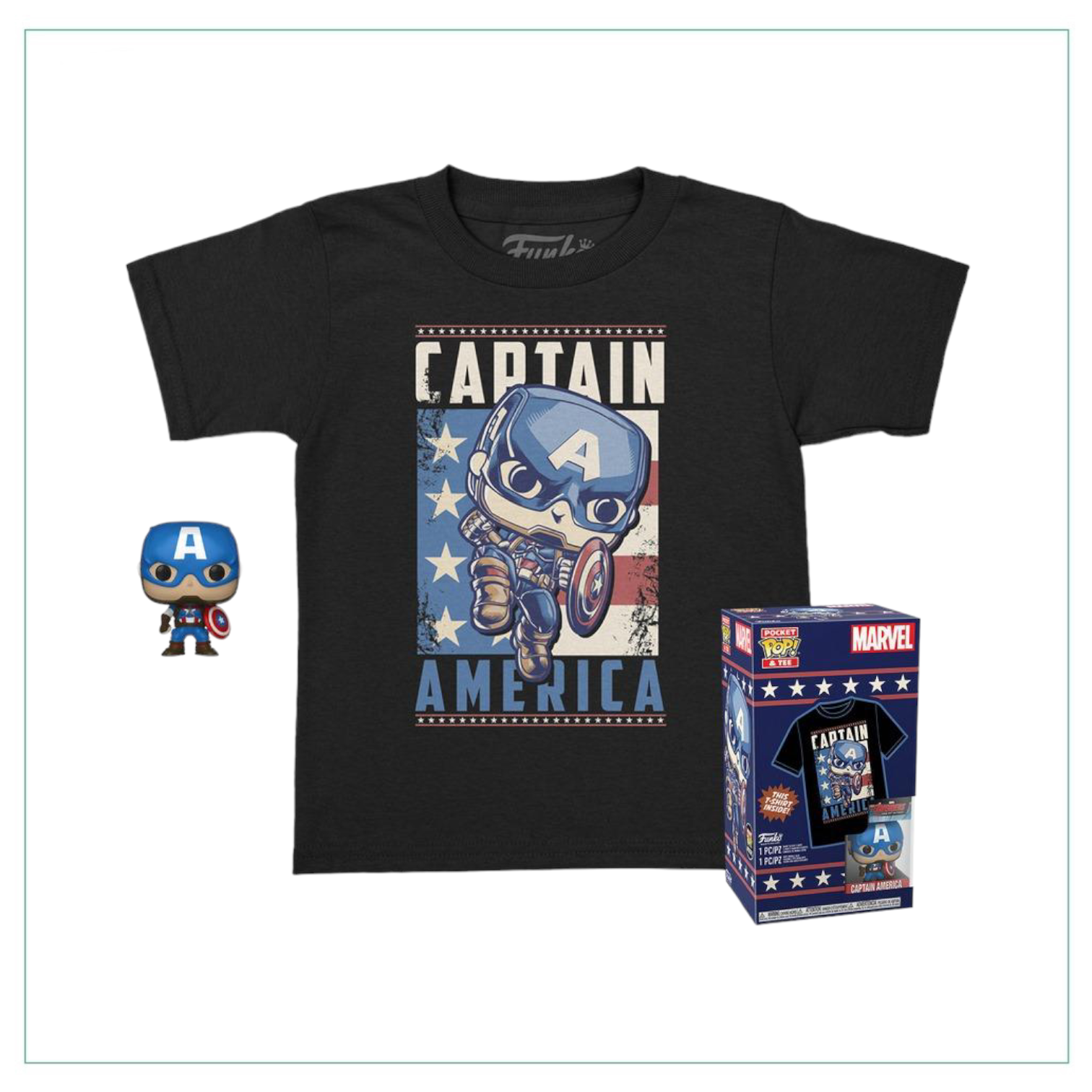 Pocket POP! & Tee: Marvel - Captain America