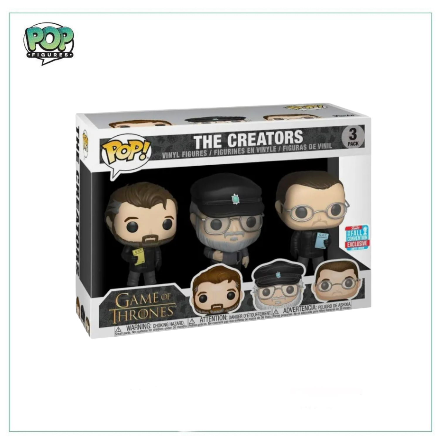 The Creators Deluxe 3 Pack Vinyl! Game Of Thrones, 2018 NYCC Exclusive