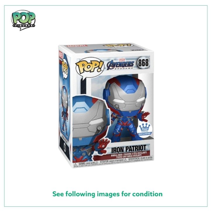 Iron Patriot #868 (Metallic) Funko Pop! Avengers: Endgame - Funko Shop Exclusive - Pop Figures | Funko | Pop Funko | Funko Pop